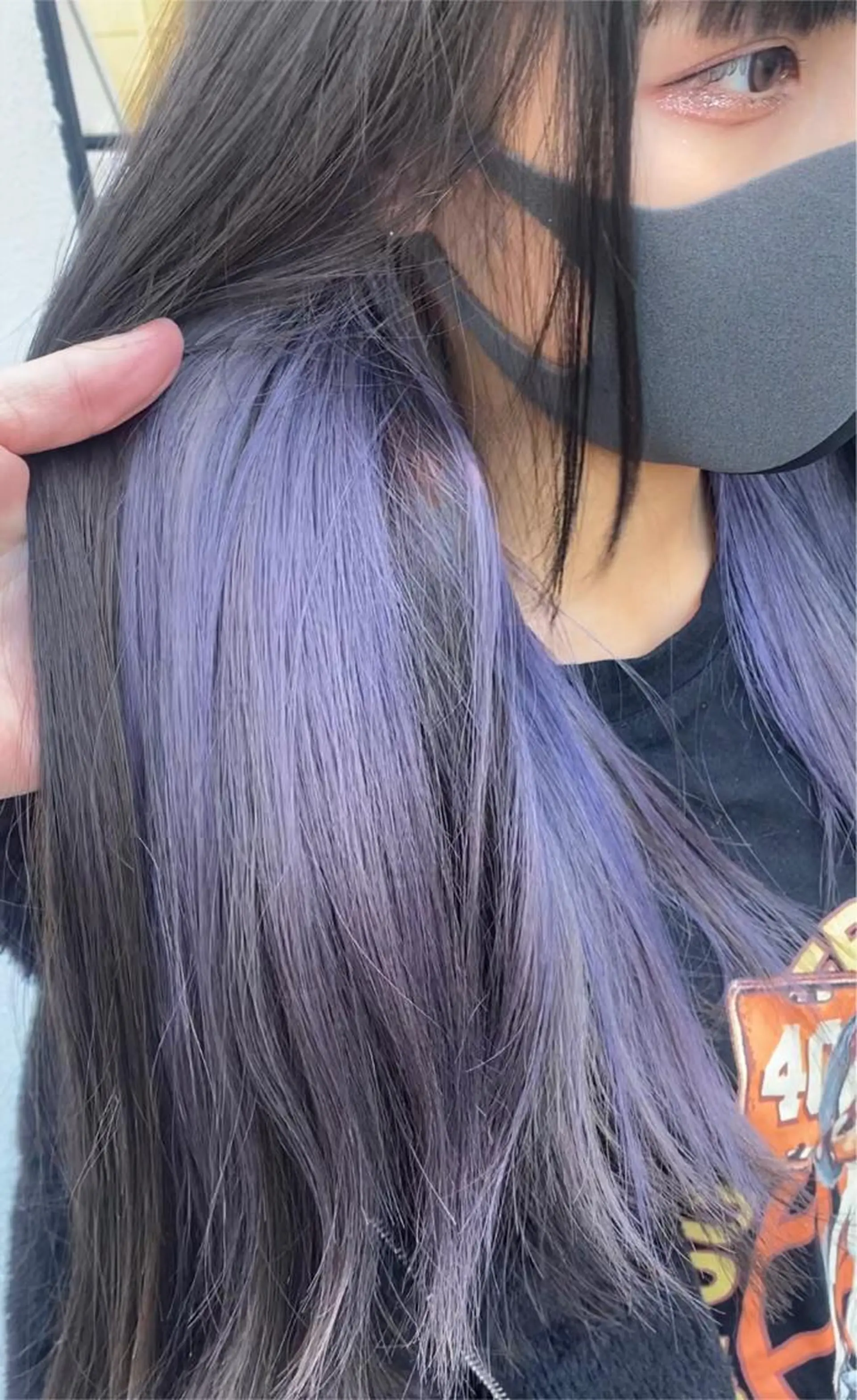 ロング カラー ブルーカラー ブルーラベンダー ラベンダーカラー カット 縮毛矯正 縮毛矯正とレイヤー カット/杉村凜汰郎のヘアスタイル