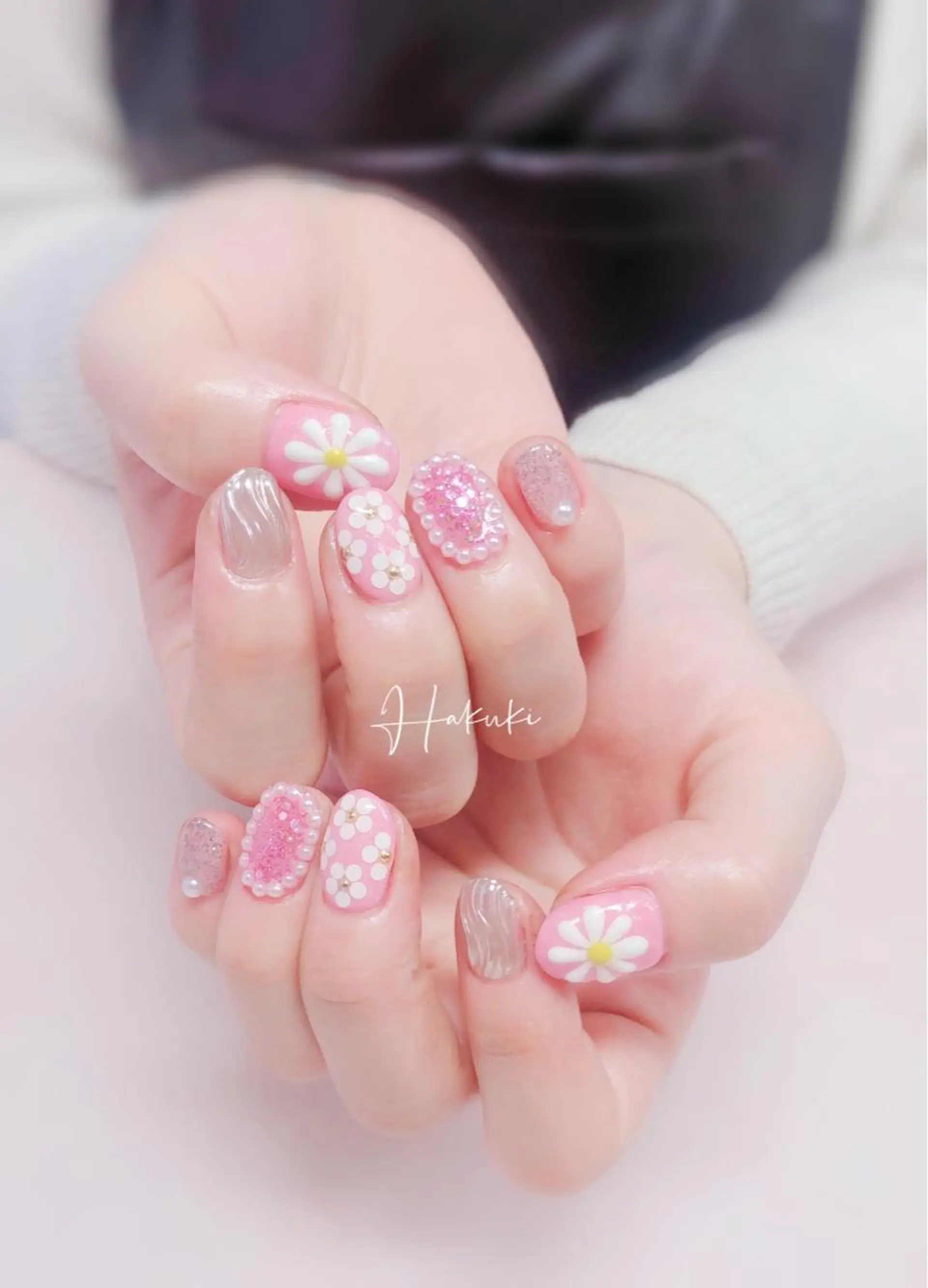 ネイル ハンドネイル ハンドケア ハク キのネイルデザイン