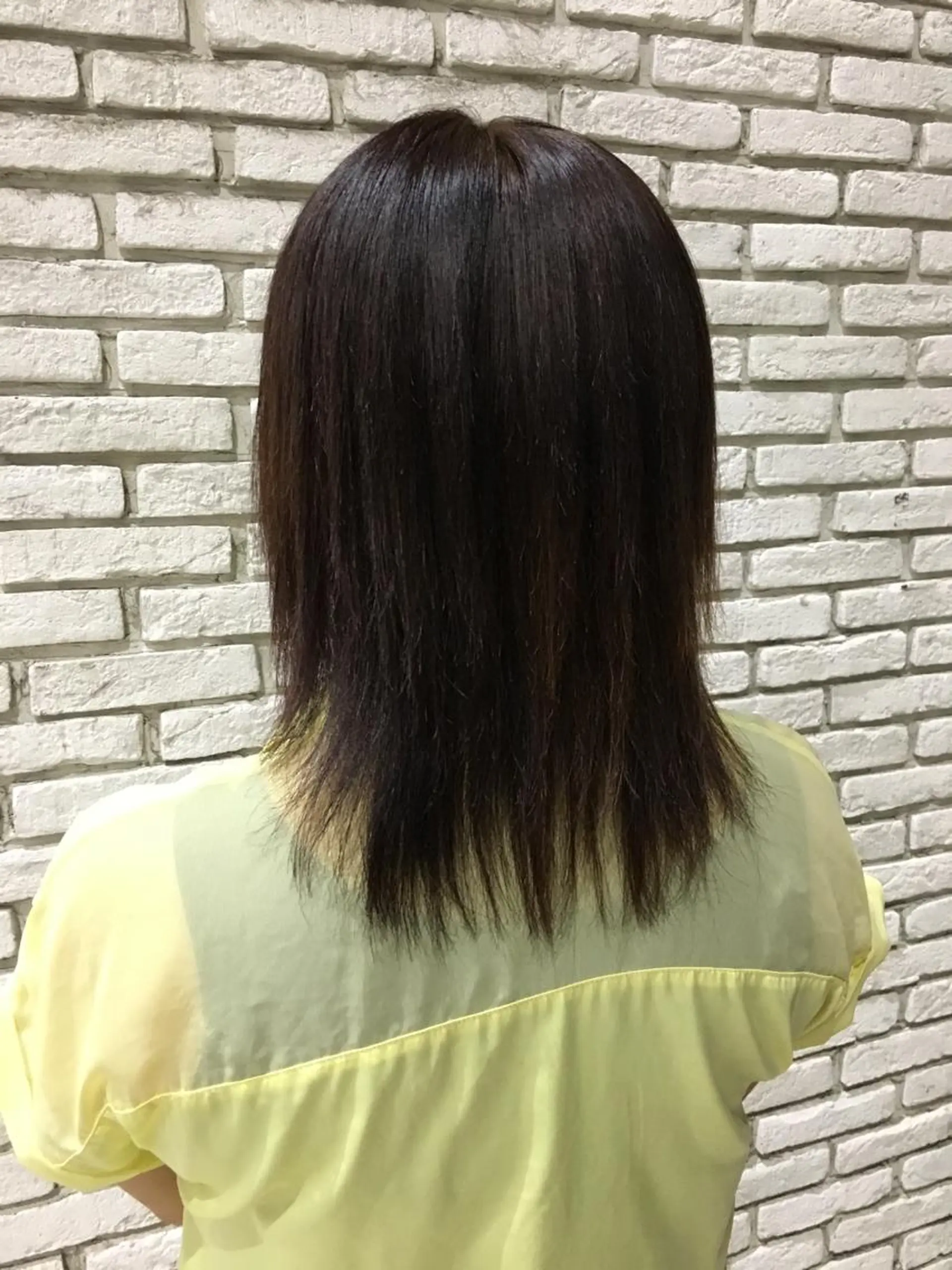 セミロング パーマ セミロングパーマ レイヤーカット ストレートパーマ Lapel green所属・Lapelgreen 森町 / AOIのヘアスタイル