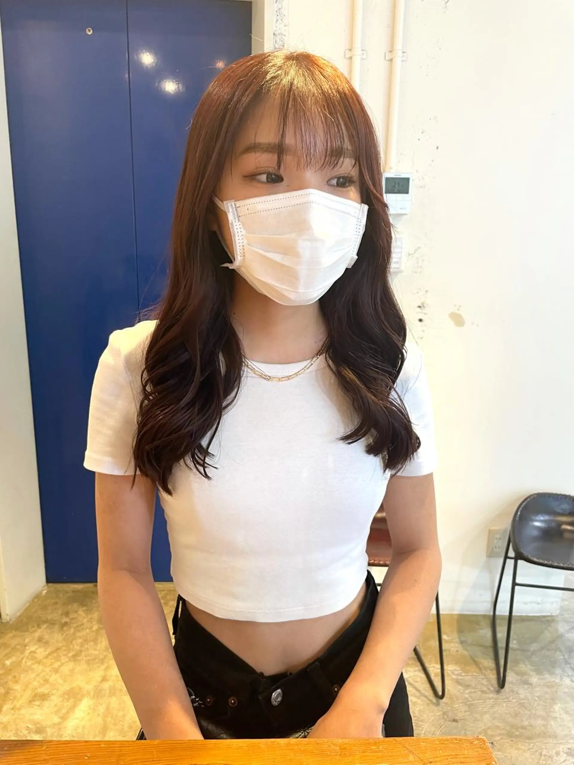 ロング カラー ブラウンカラー 韓国風ヘア カット ヘアカラー トリートメント MIOベージュカラー 柔らかいカラーのヘアスタイル