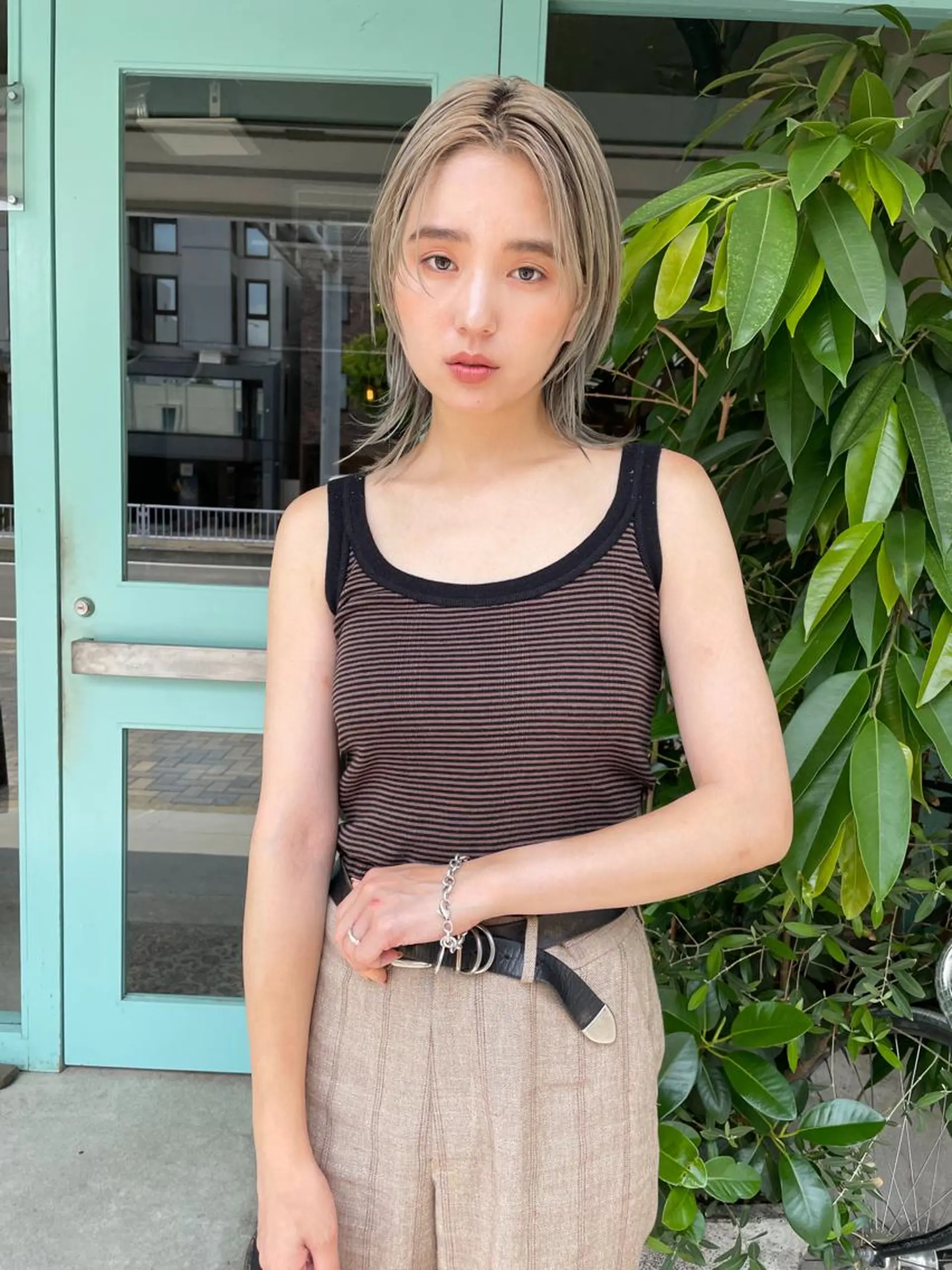 ミディアム カラー パーマ/レイヤー 岩山丈一郎のヘアスタイル