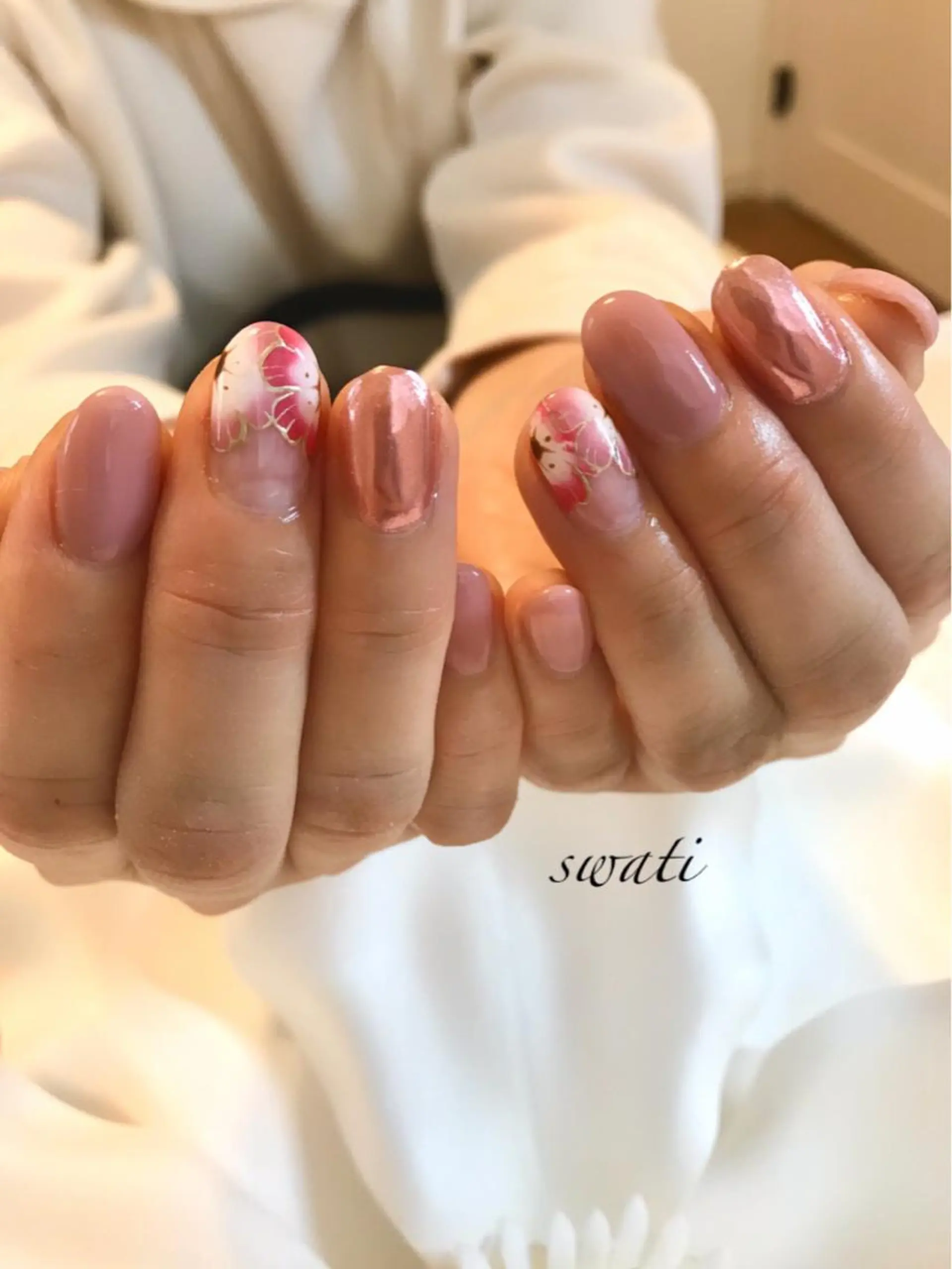 ネイル アートネイル フレンチネイル オフィスネイル シンプルネイル 春ネイル yuko （ネイリスト）のネイルデザイン