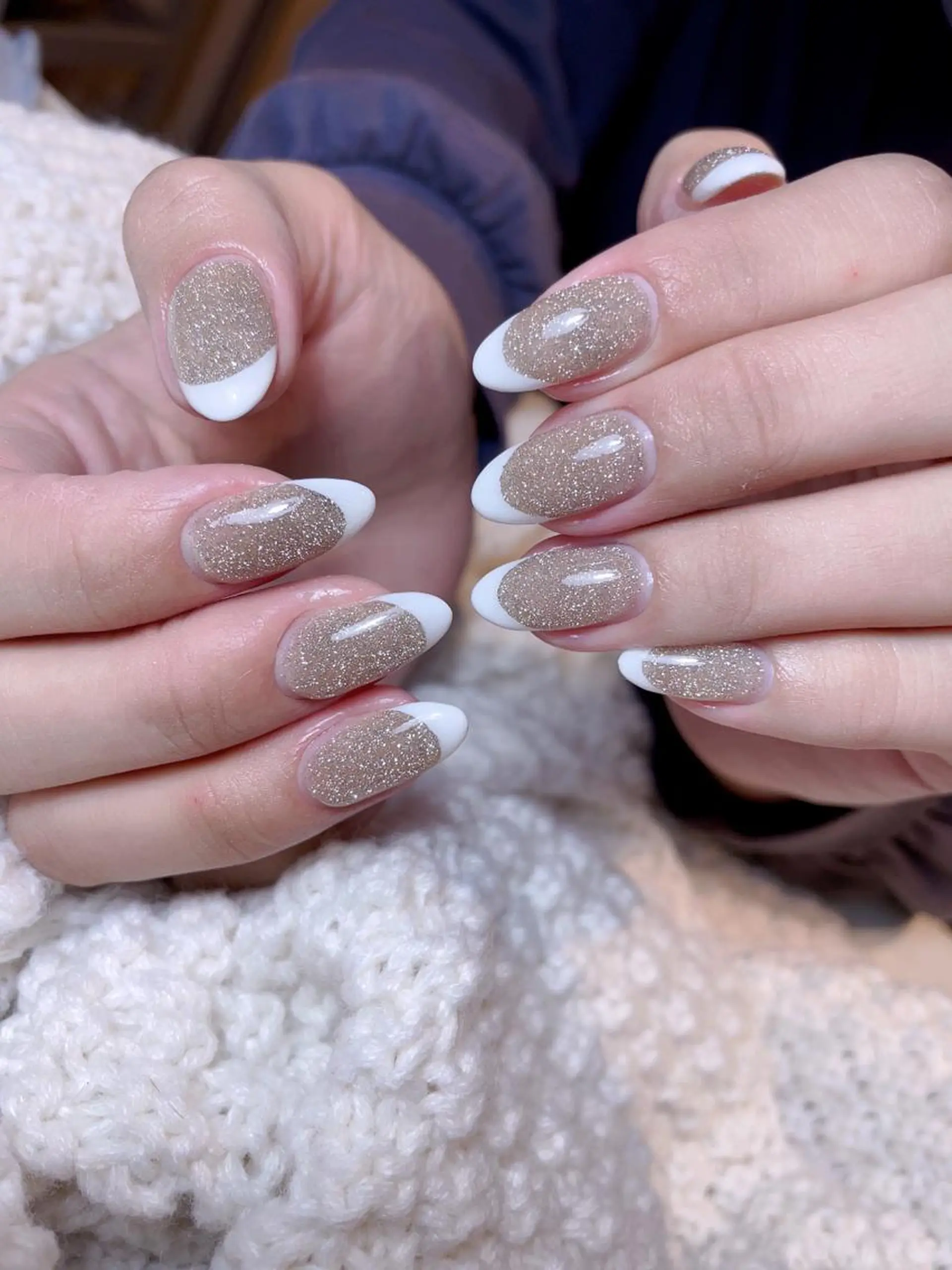 ネイル フレンチネイル ジェルネイル キラキラネイル 南野 由希のネイルデザイン