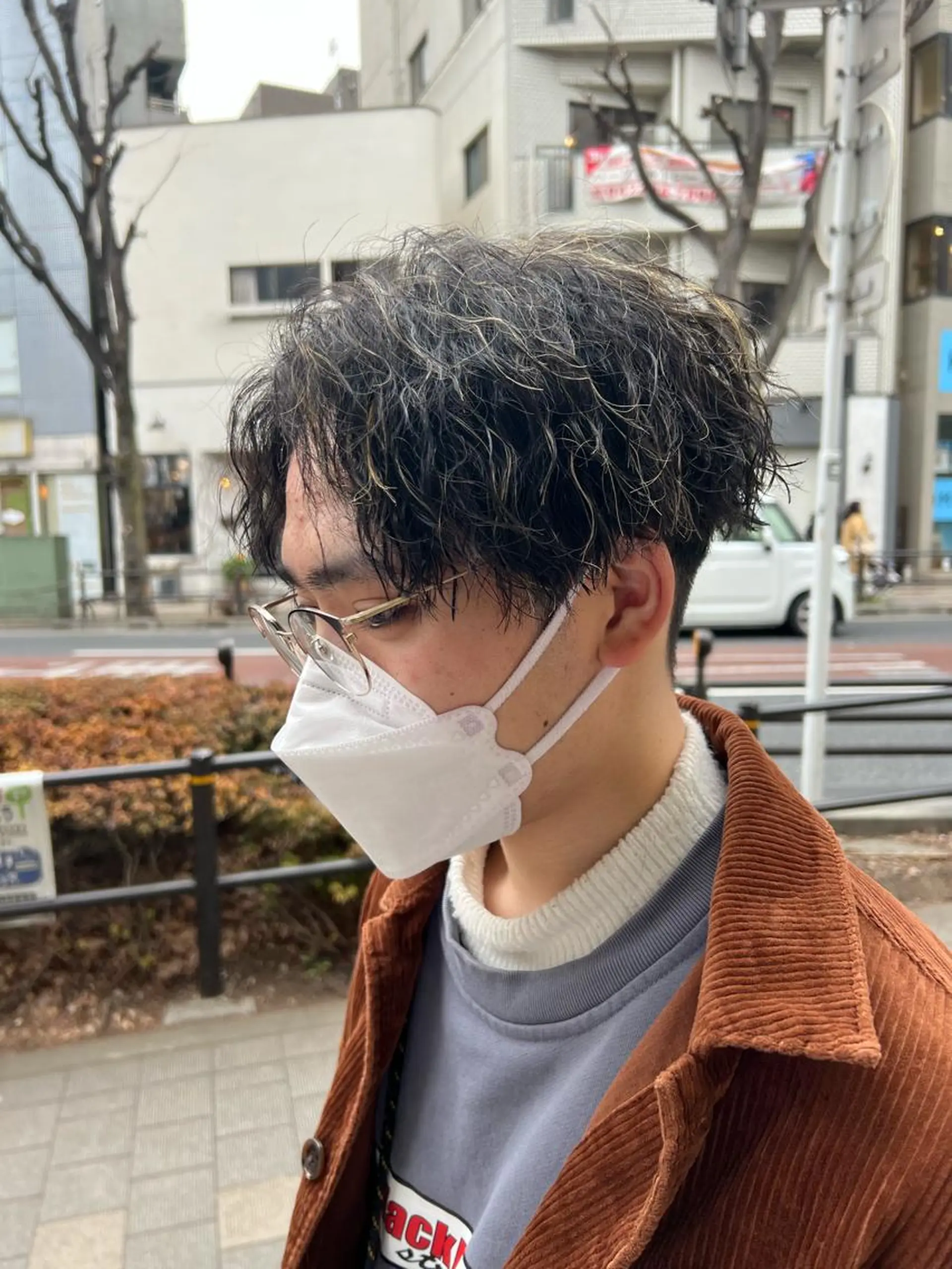 カラー パーマ メンズ メンズメッシュ メンズパーマ ツイストスパイラルパーマ メッシュ スパイラルパーマ カット 縮毛矯正 トリートメント メンズカット松戸/韓 国/メンズパーマ航太のヘアスタイル