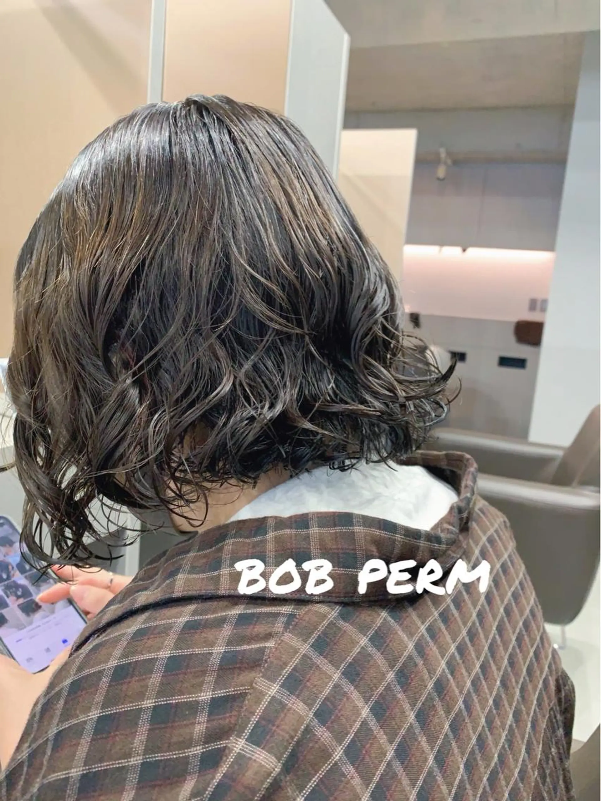 ミディアム パーマ ボブパーマコテ巻き風 パーマNo1深江秀平のヘアスタイル