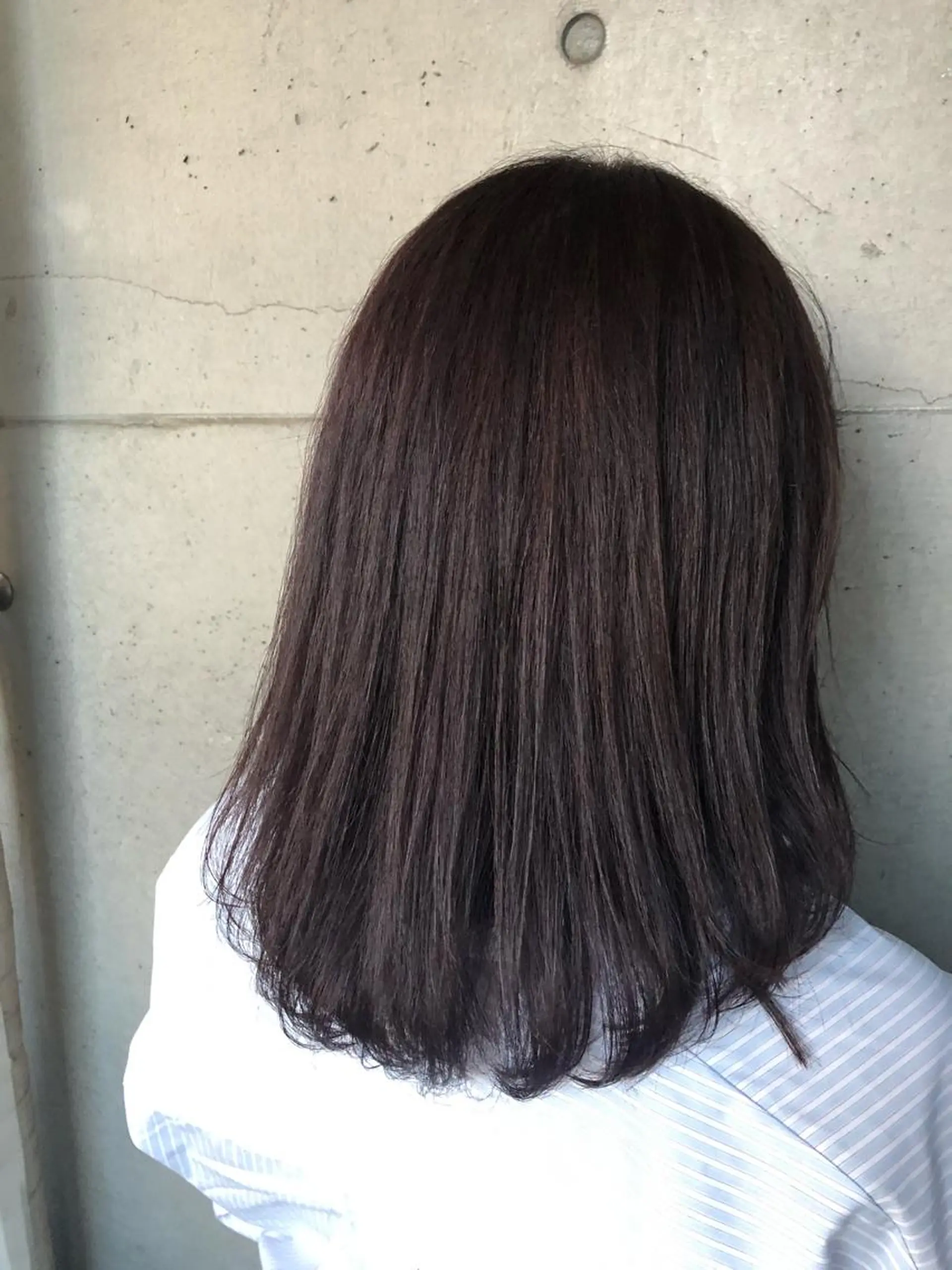 セミロング カラー ラベンダーカラー ネイビーカラー ヘアカラー トリートメント 韓国hair ·͜· watanabeのヘアスタイル