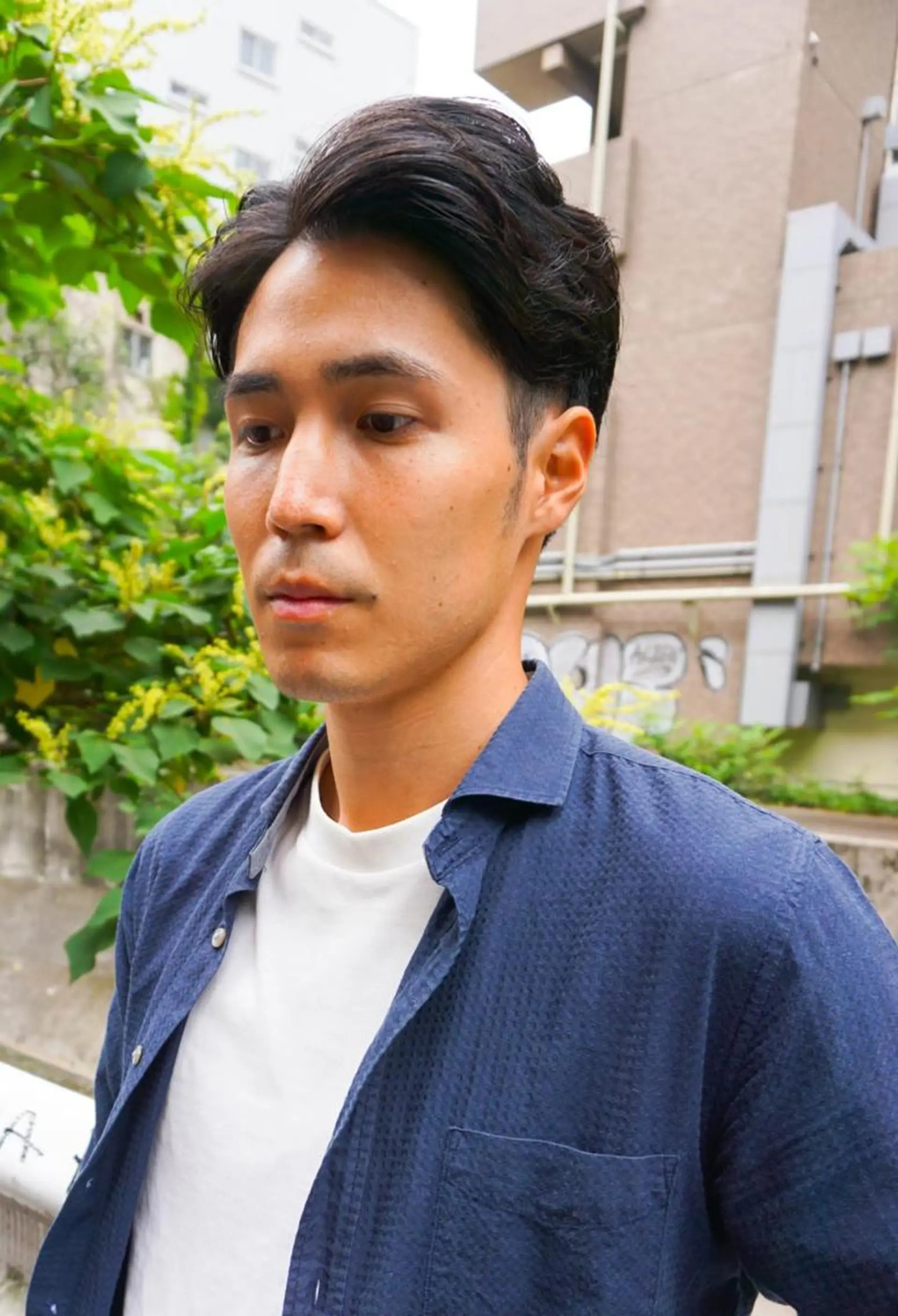 ショート メンズ アップバング ビジネス マッシュ メンズパーマ メンズツイストパーマ カット 高橋 英彦のヘアスタイル