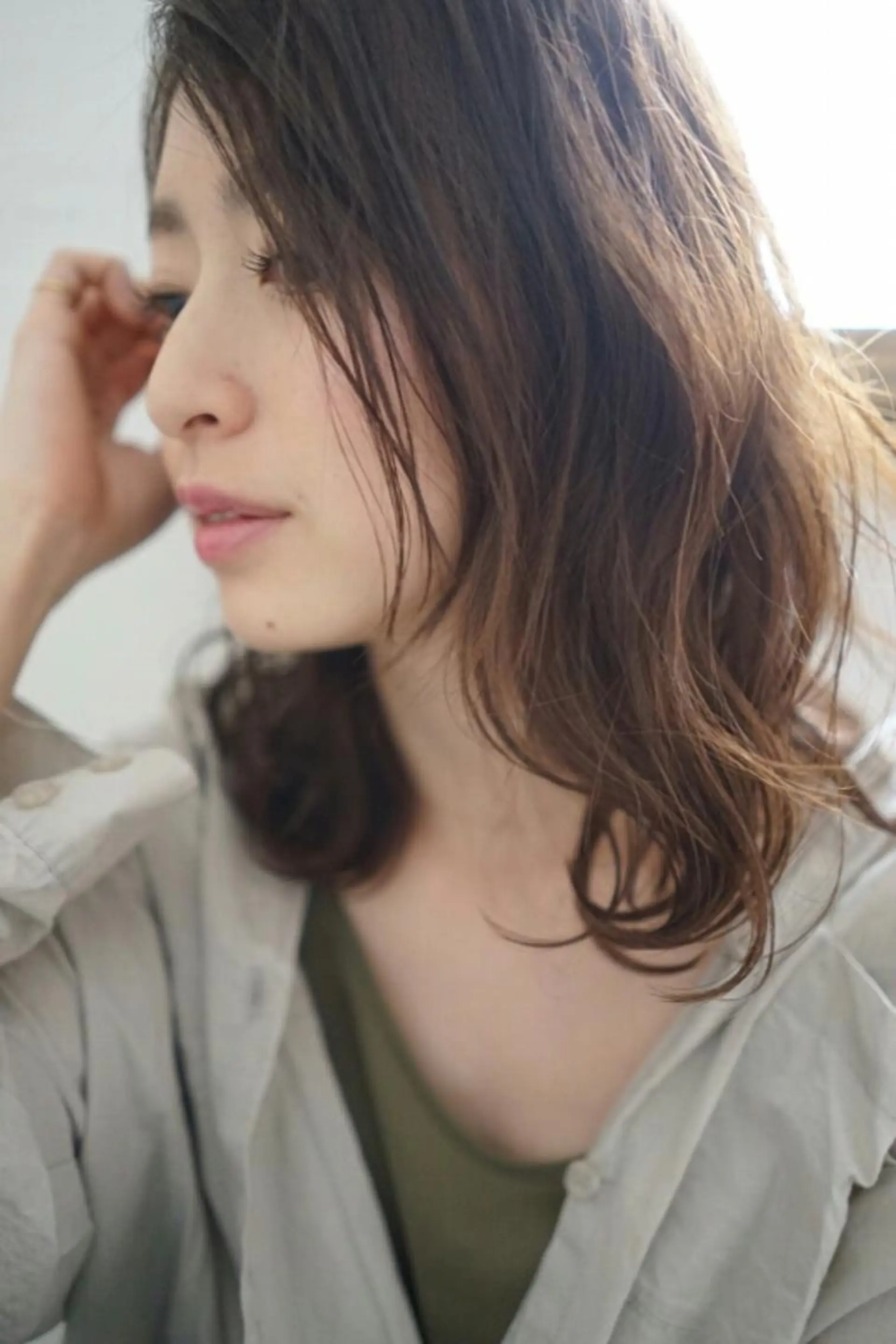 ミディアム カラー パーマ ヘアカラー トリートメント 小田川 竜也のヘアスタイル