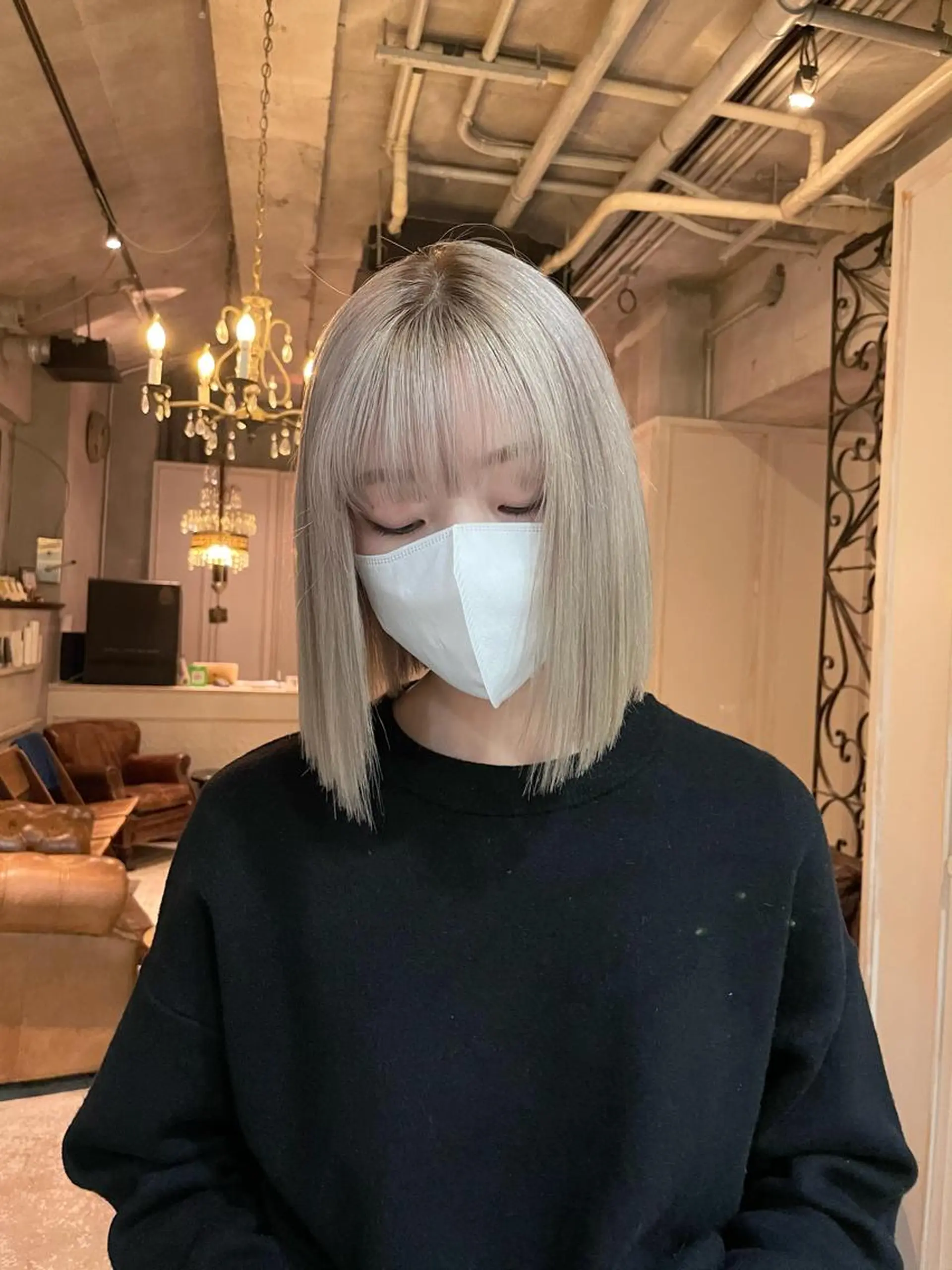 ミディアム カット ヘアカラー トリートメント 🔥女子ウケ🔥 メンズカットRIOのヘアスタイル