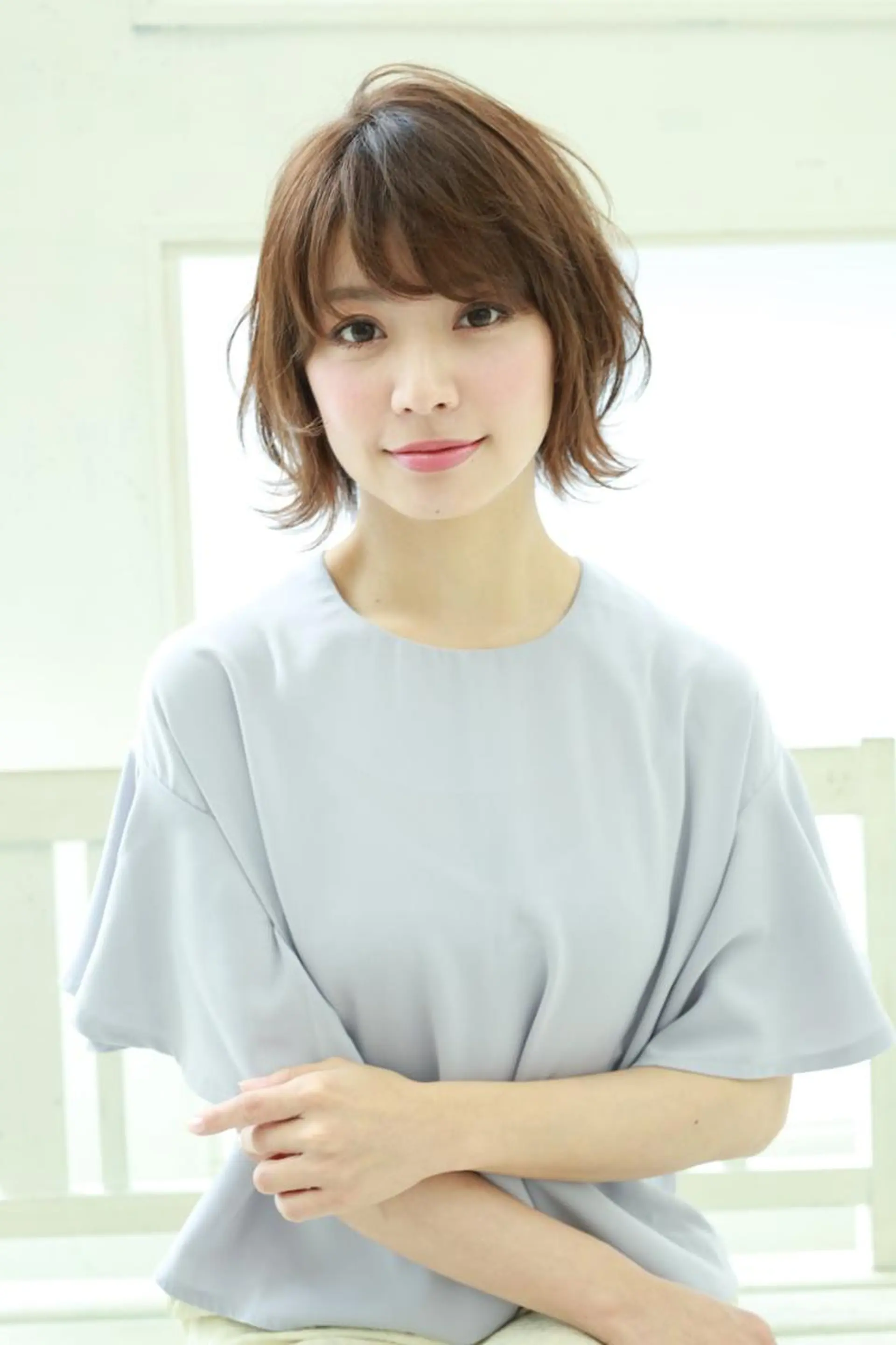 カラー パーマ ヘアアレンジ バレイヤージュ ブルーカラー ブルージュ グラデーションカラー ハイライトカラー 小顔カット✨ 透明感カラー/村上のヘアスタイル