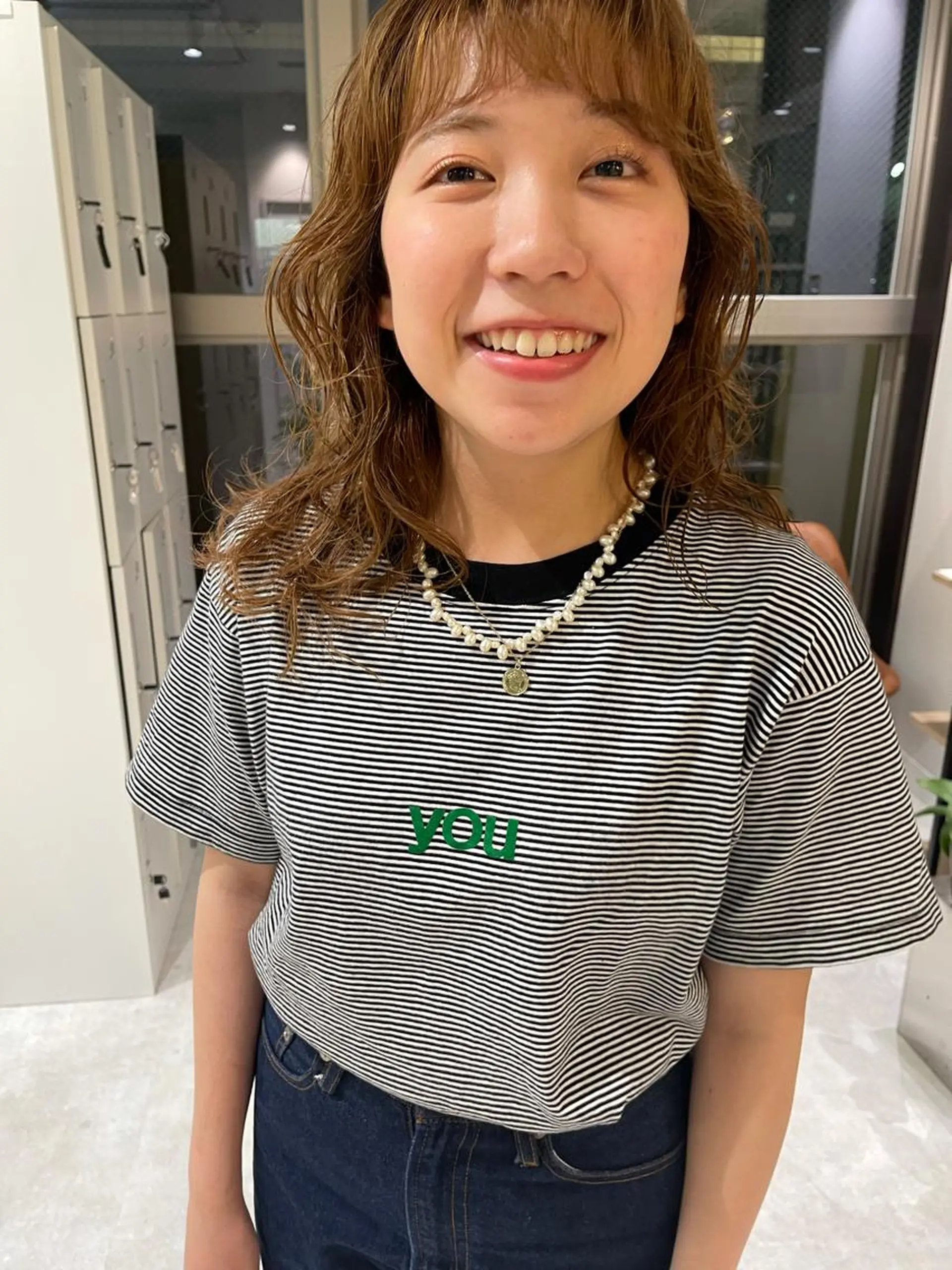 ロング パーマ 顔まわりレイヤー レイヤーカット * 透明感カラー c h i h o *のヘアスタイル