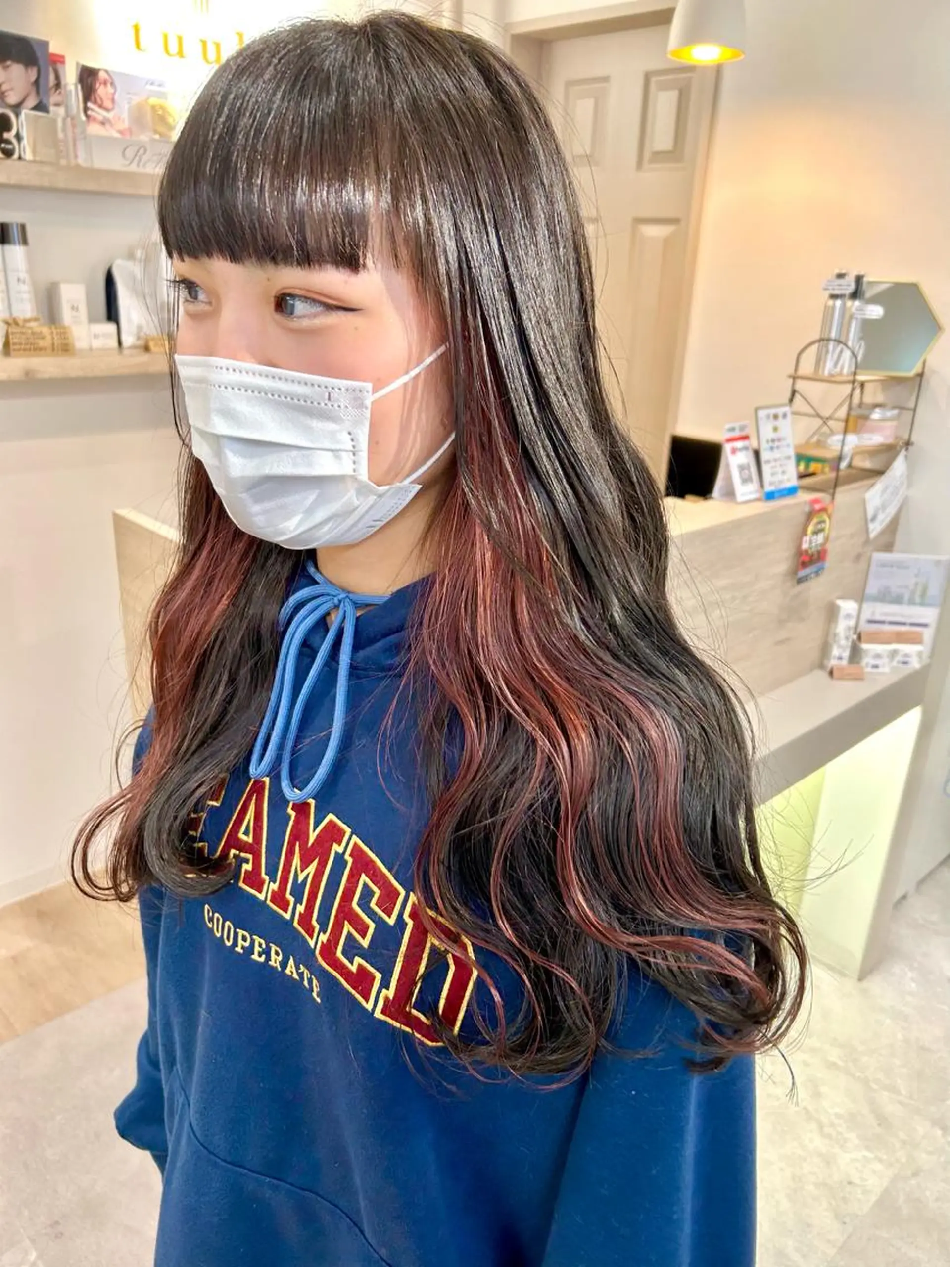 ロング カラー カット ヘアカラー トリートメント 西 めぐみのヘアスタイル