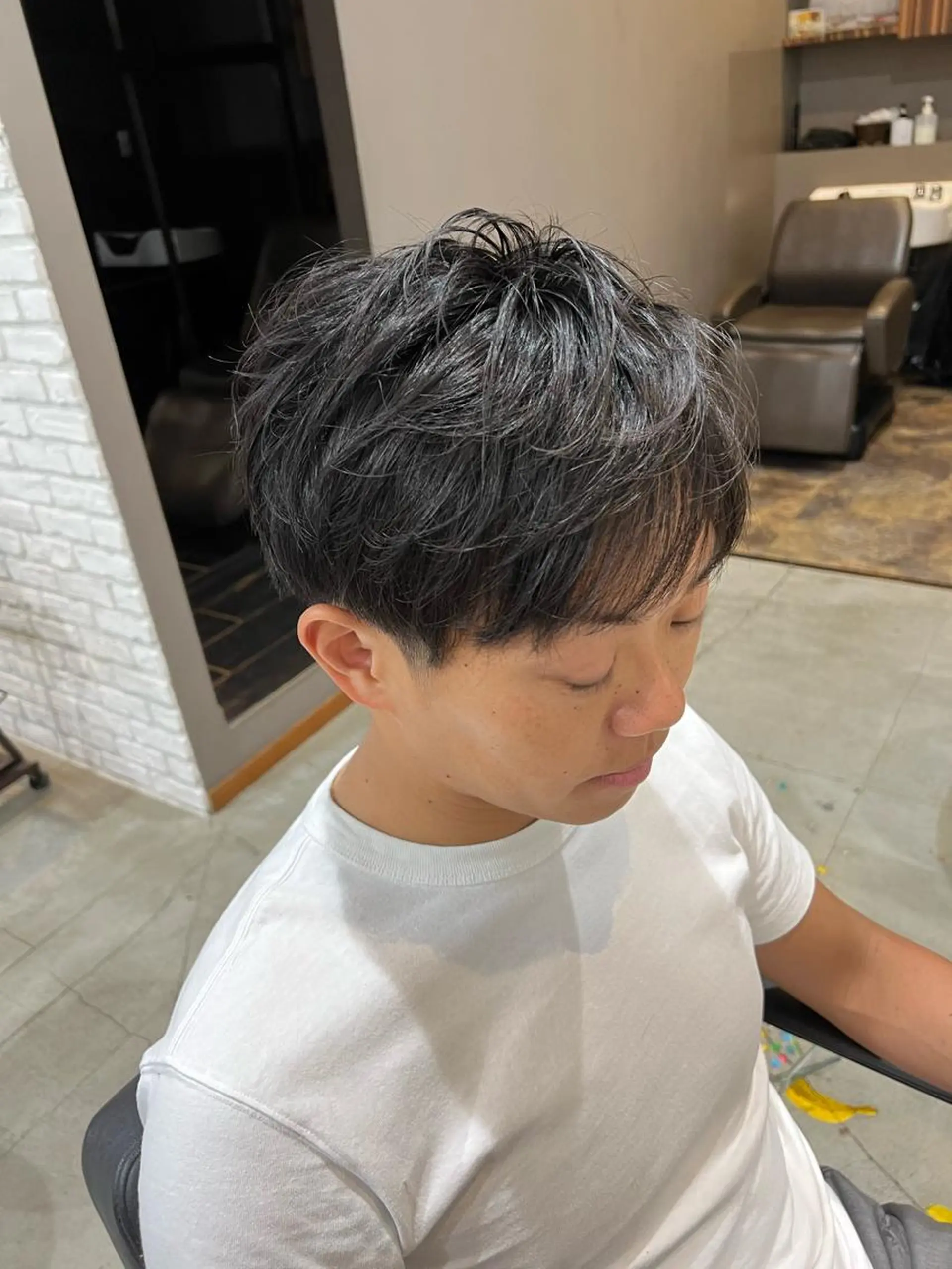 パーマ ヘアアレンジ メンズ キッズ メンズバレイヤージュ メンズブリーチ メンズハイライト メンズインナーカラー メンズ韓国風 カット パーマ トリートメント 五反田　美容院☆張 明星☆韓国ヘアのヘアスタイル