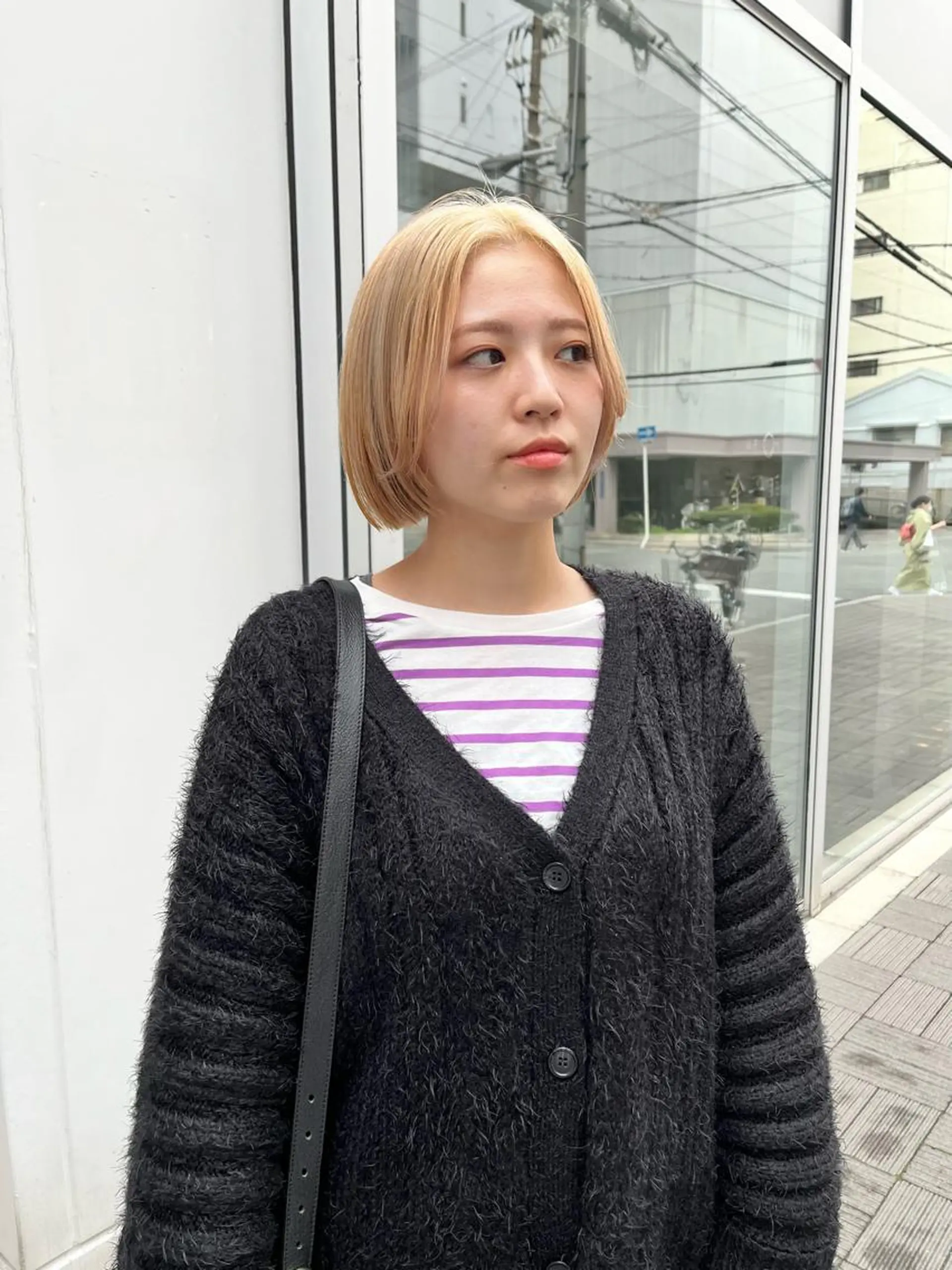 ショート カラー 切りっぱなしボブ ベージュカラー ブリーチ ケアブリーチ ダブルカラー カット ヘアカラー ショート/パーマ/ カラー/FUKOのヘアスタイル