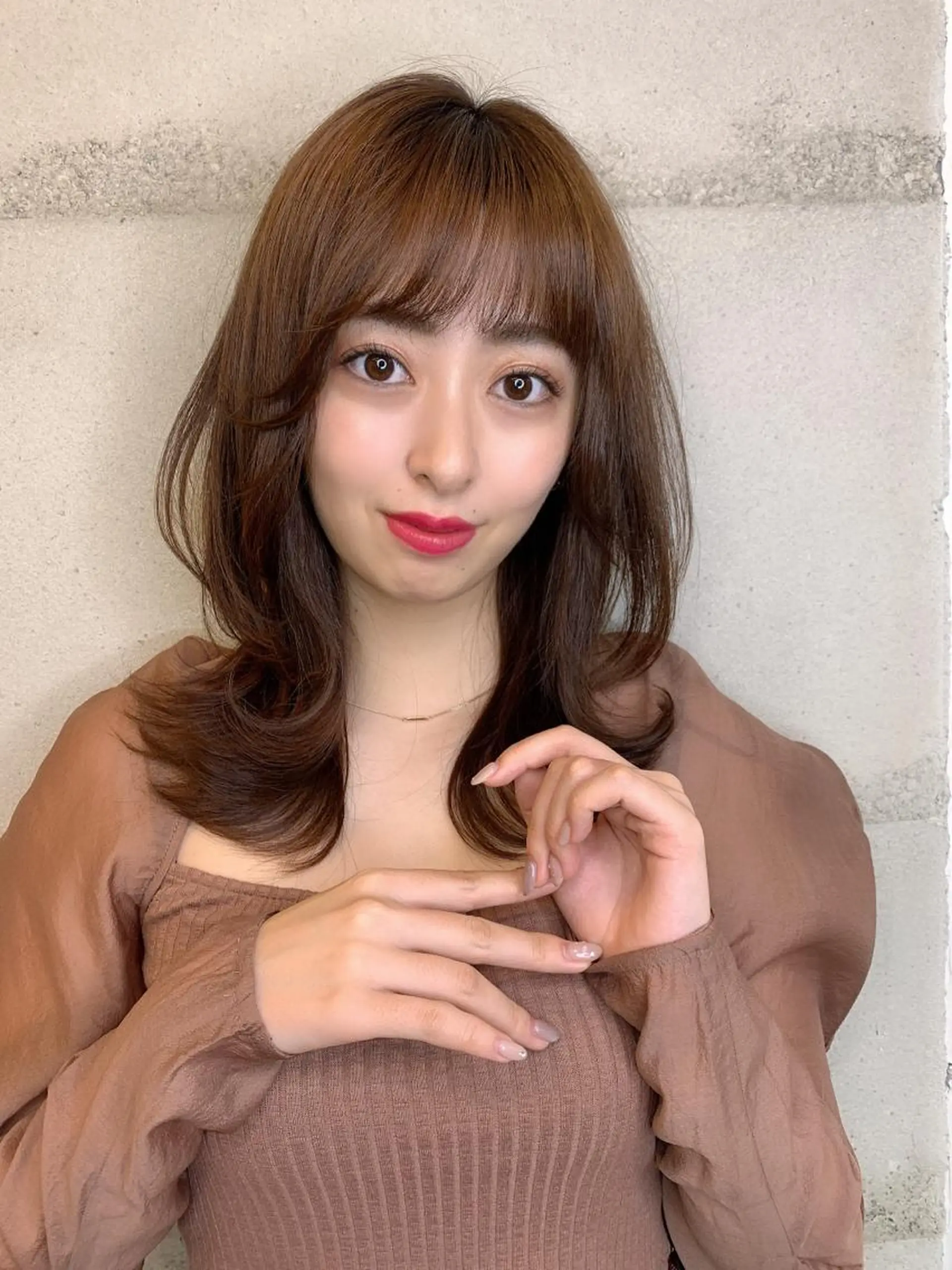 ミディアム カラー 透明感/オリーブ/ グレージュ/YUKAのヘアスタイル