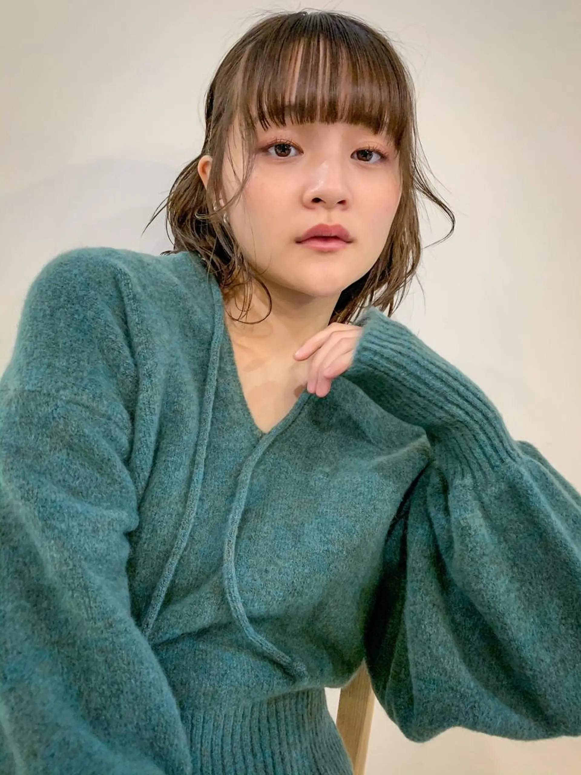 ミディアム カラー ブリーチ ハイトーンカラー ブリーチなしカラー 柔らかブラウン/顔周 りレイヤー♡ユウシのヘアスタイル