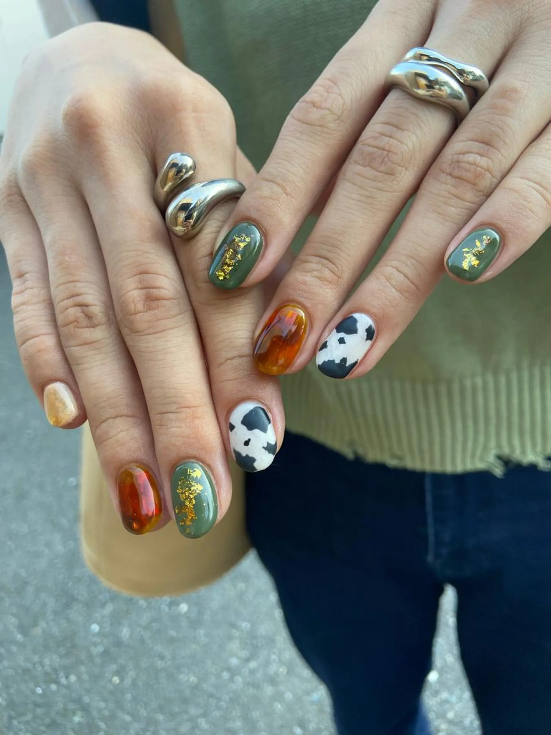 ネイル アニマル柄 べっ甲ネイル ニュアンスネイル . unffのネイルデザイン