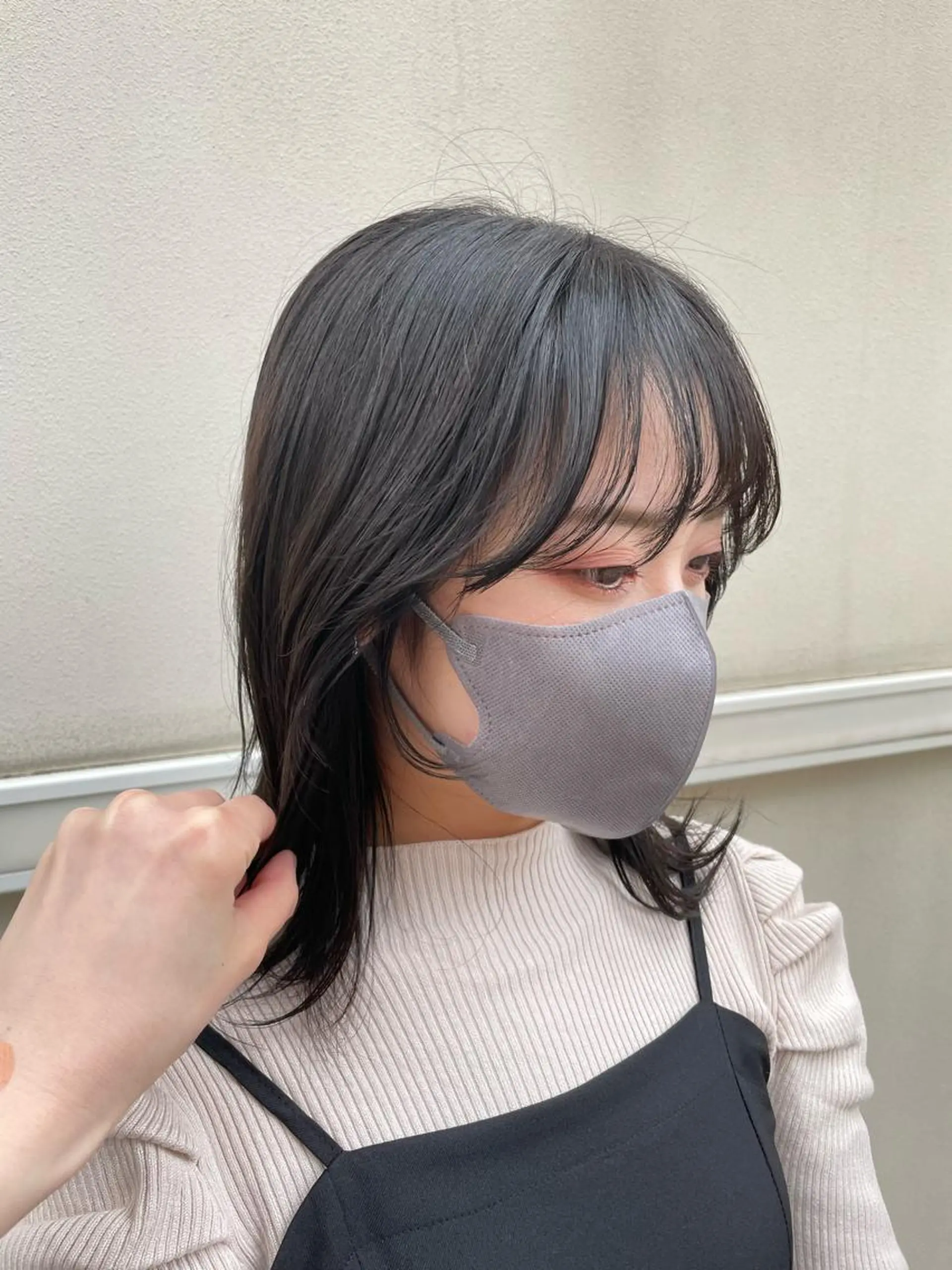 ミディアム カラー カット ヘアカラー ブリーチなしで透け感 暖色カラーボブaoiのヘアスタイル