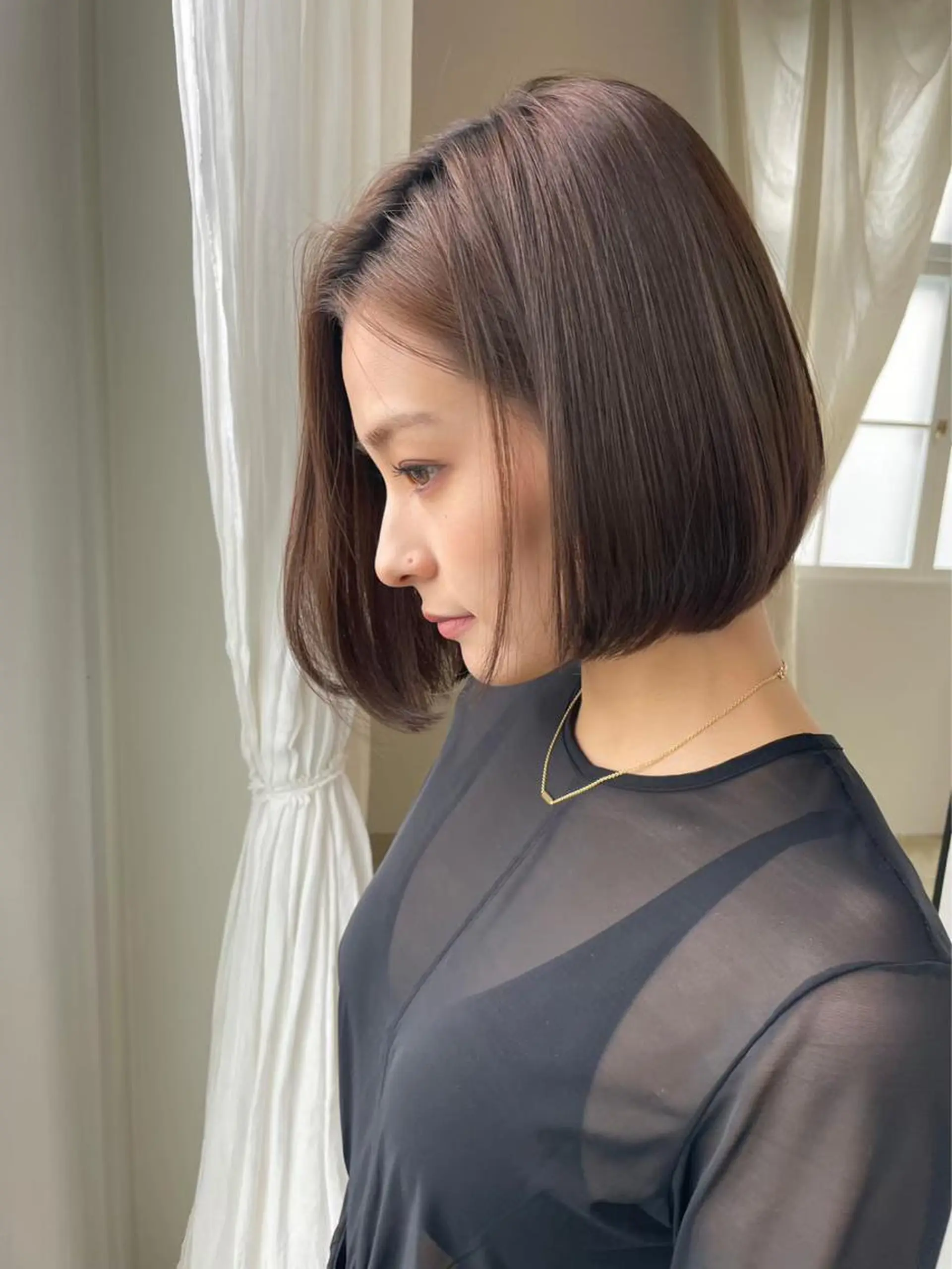 ショート カラー 髪質改善 トリートメント レイヤー/艶カラー /韓国ヘア/高松のヘアスタイル