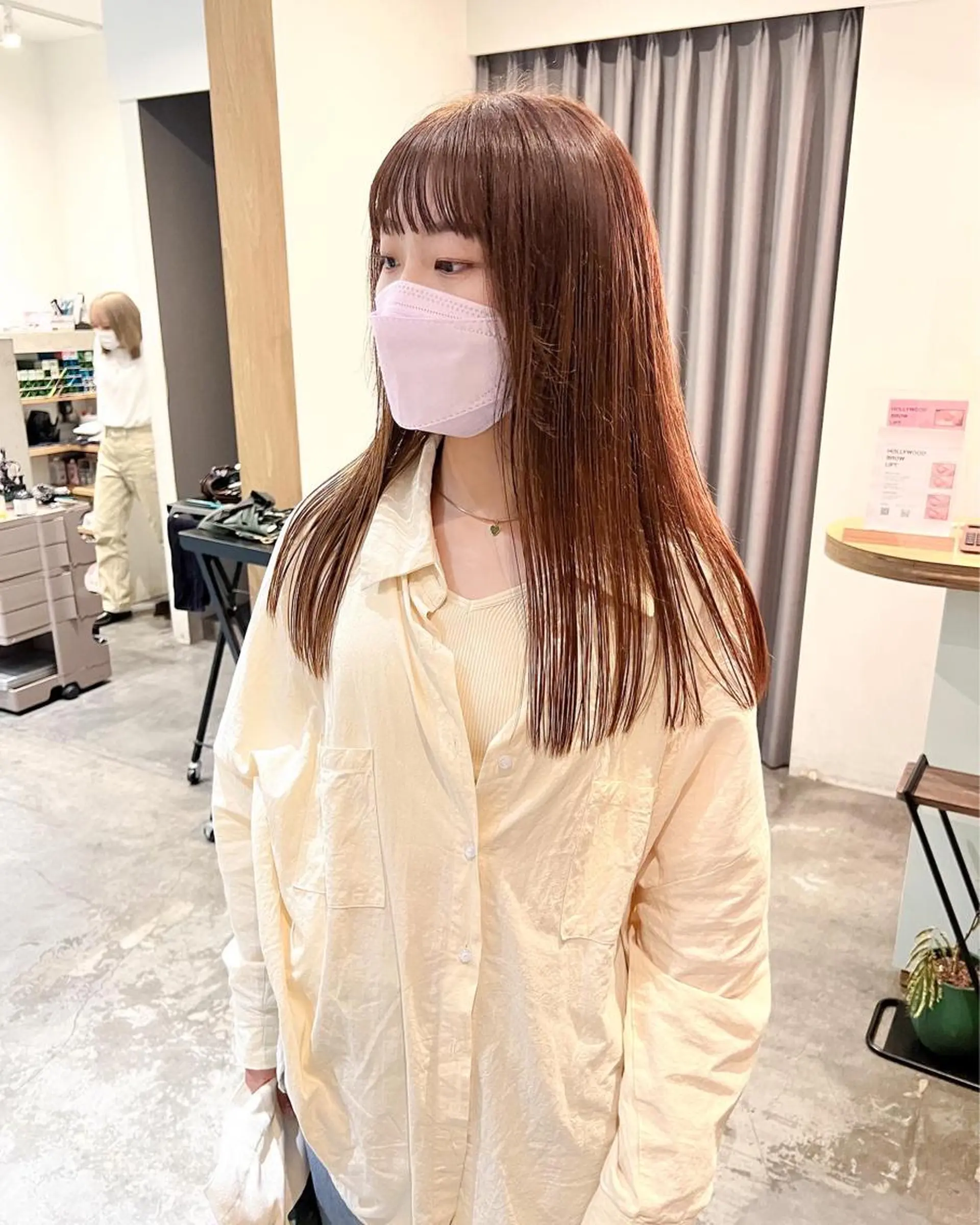 セミロング カット ヘアカラー トリートメント ミディアムパーマ /癖毛パーマのヘアスタイル