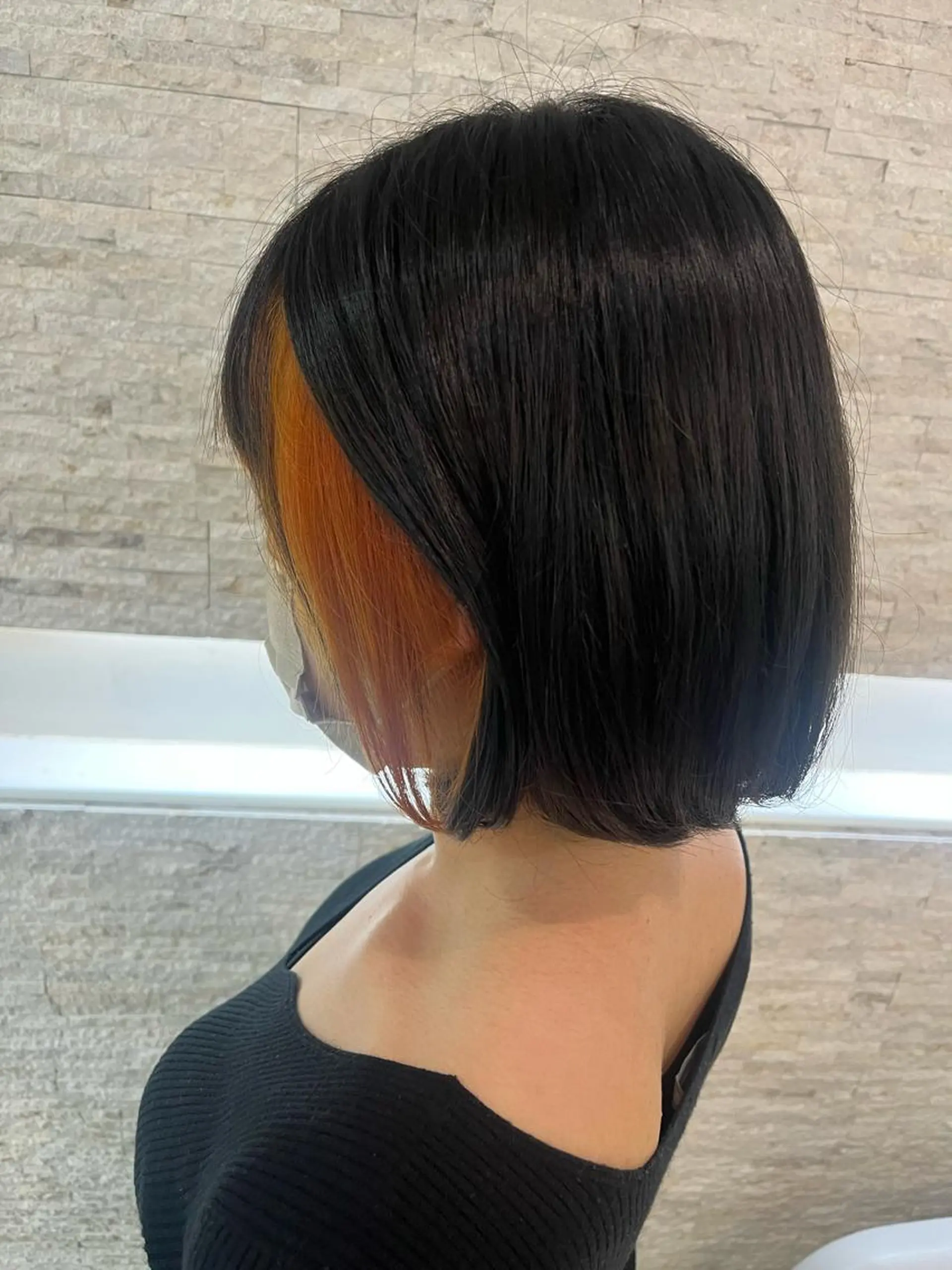 ミディアム カラー オレンジ ヘアカラー トリートメント ヘアセット 韓国/インナーカラー 🍑YUI🍑のヘアスタイル