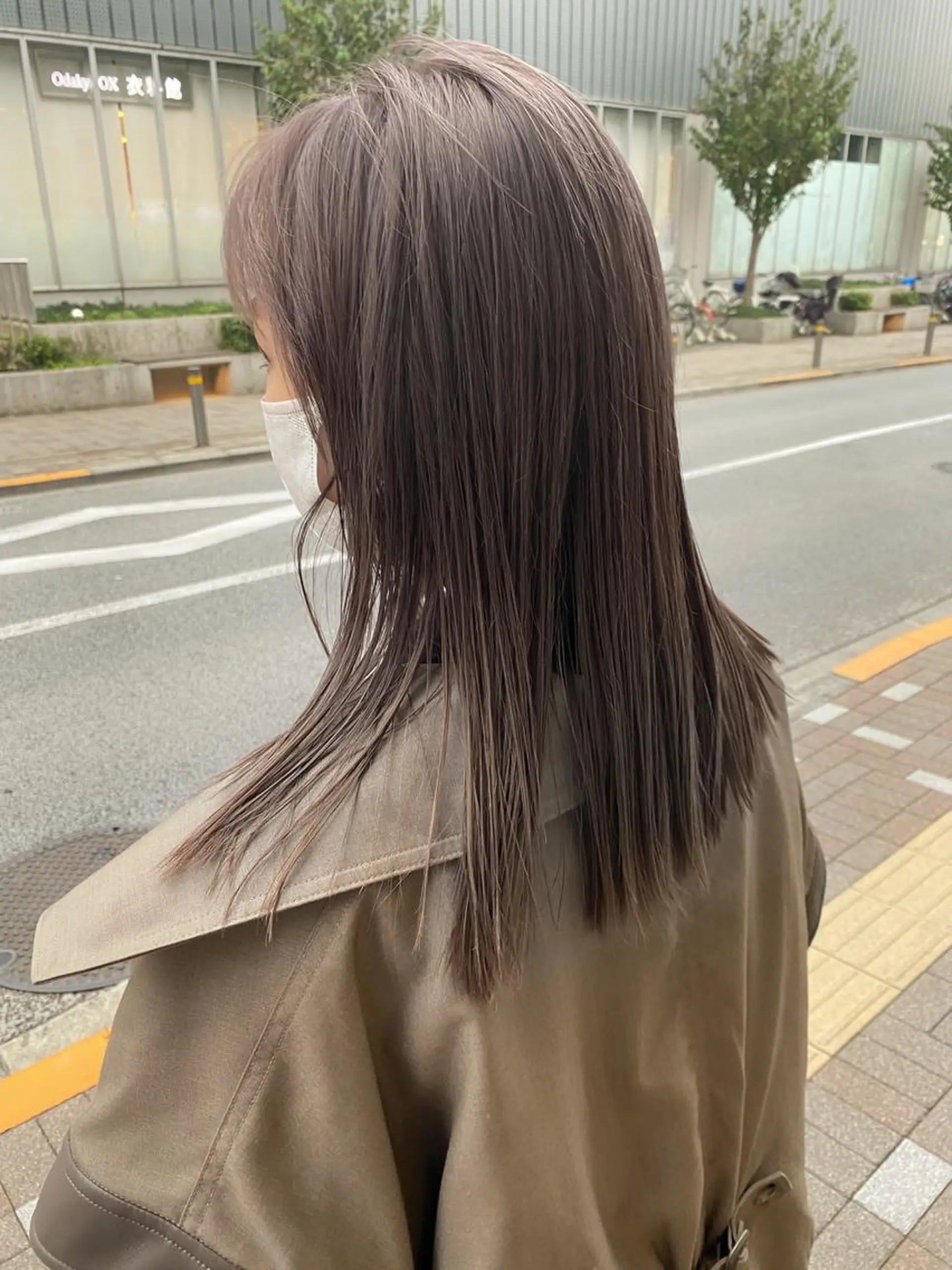 ロング カラー ブリーチ グレージュ カット レイヤー/ベージュ カラー/ハシモトのヘアスタイル