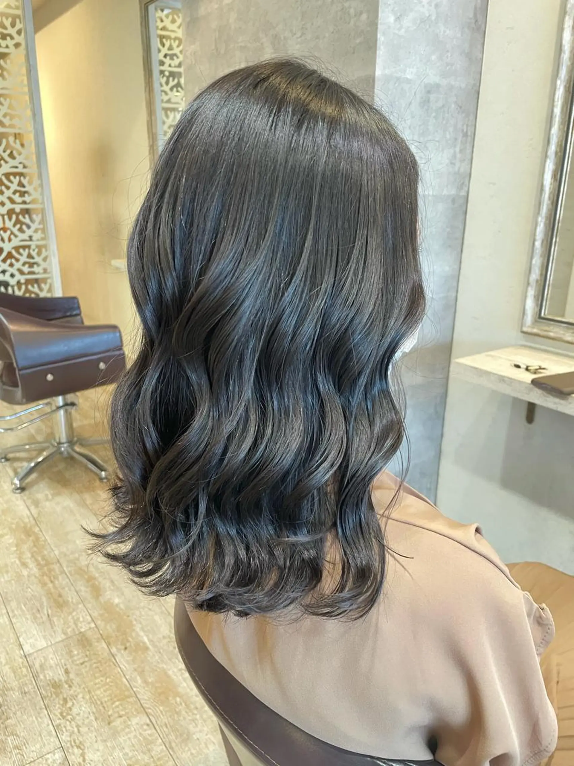 セミロング カラー カット ヘアカラー Agu hair verse所属・小顔/似合わせカット 杉山莉菜のヘアスタイル