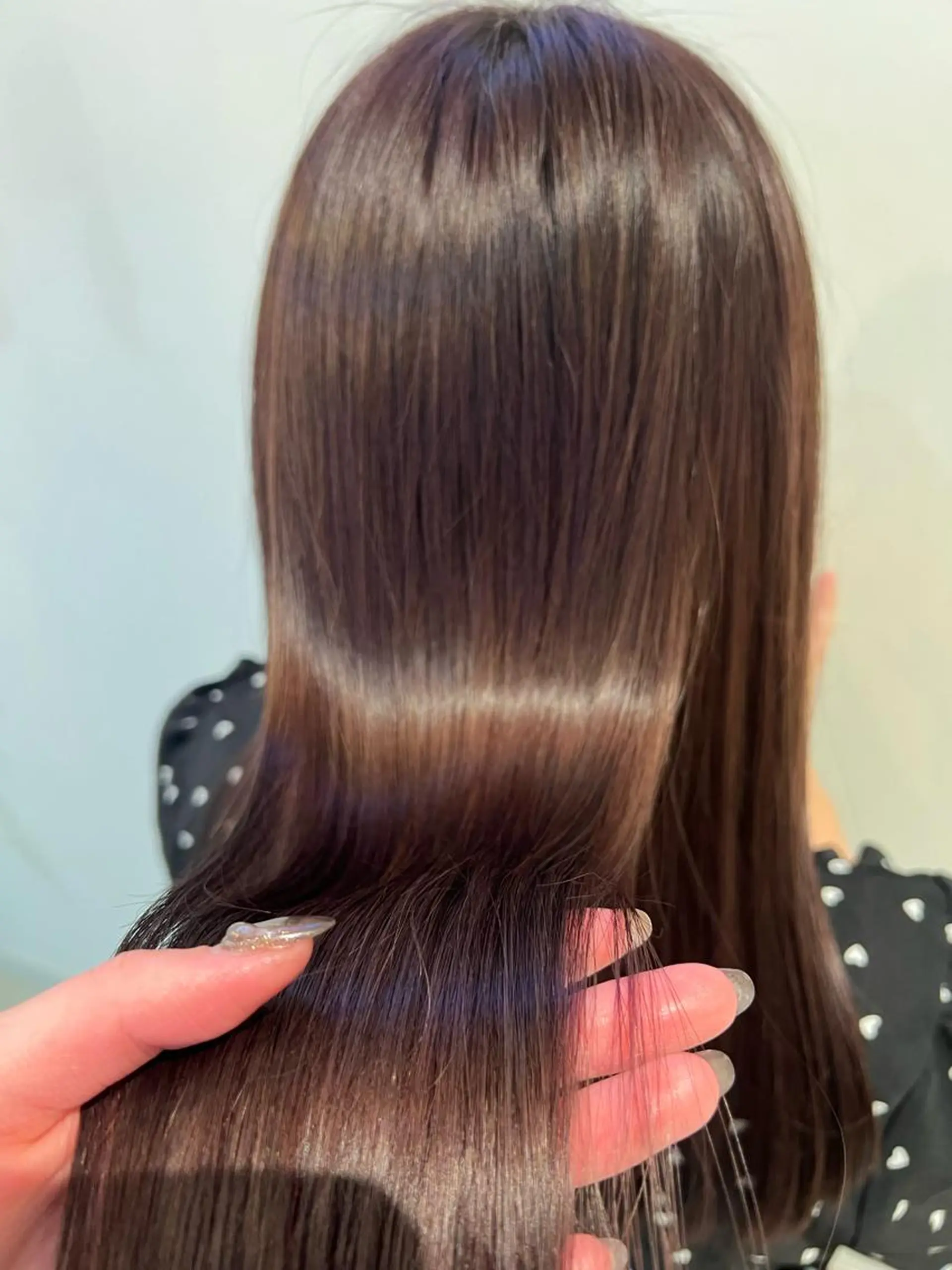 セミロング カラー ブリーチしない暖色 カラー🥀杉 優菜のヘアスタイル