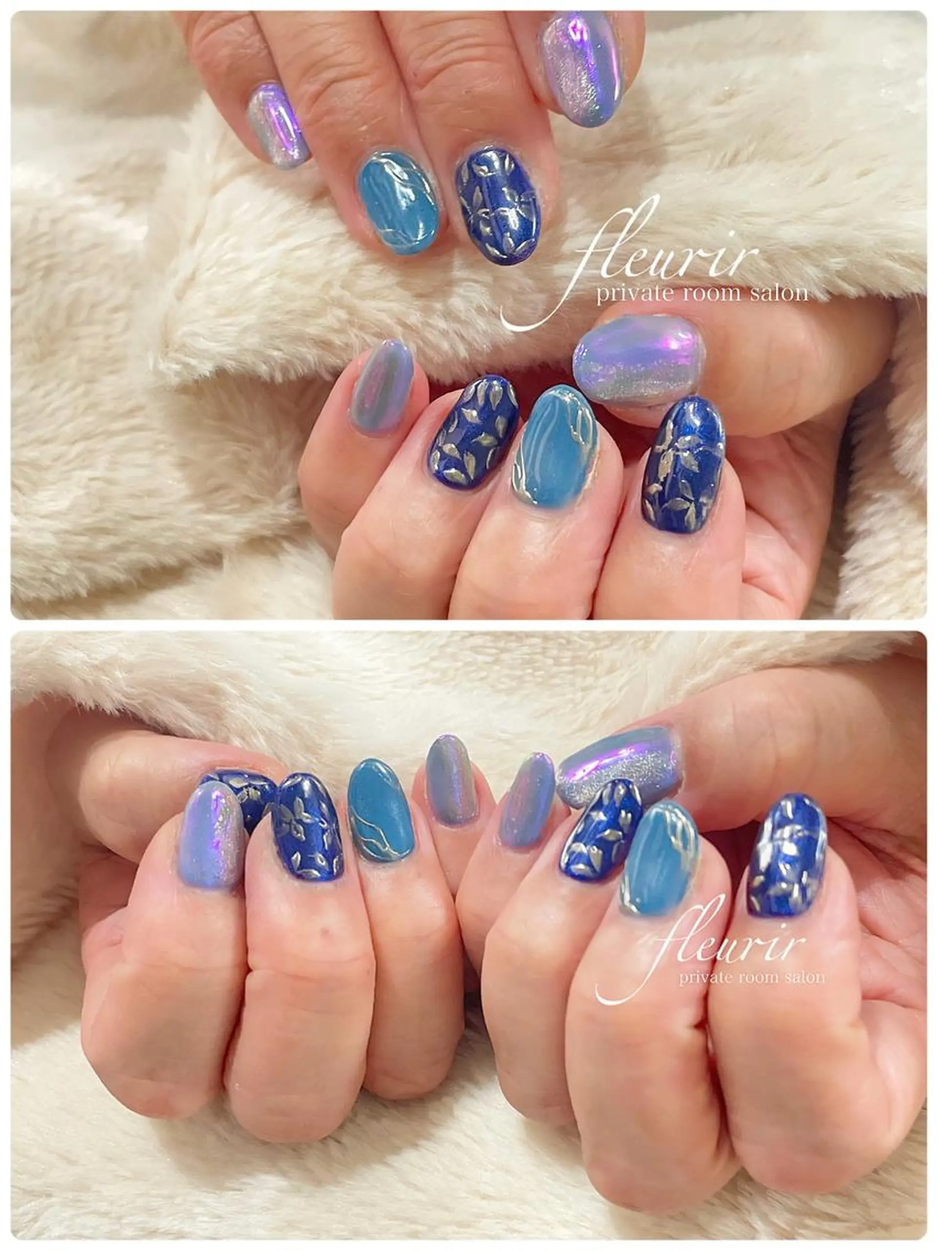 ネイル アートネイル オーロラネイル フラワーネイル マグネットネイル ミラーネイル フルリール 【プライベートサロンのネイルデザイン