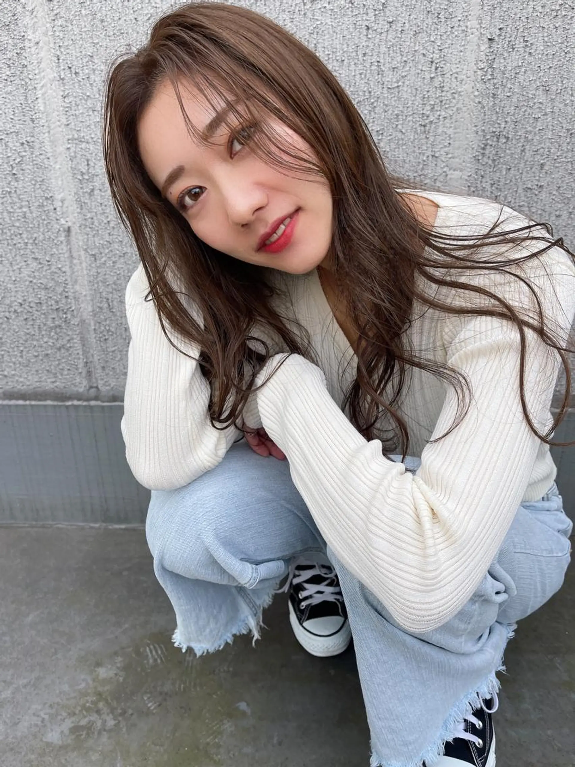 ロング 顔まわりレイヤー/ bob及川亜沙美のヘアスタイル