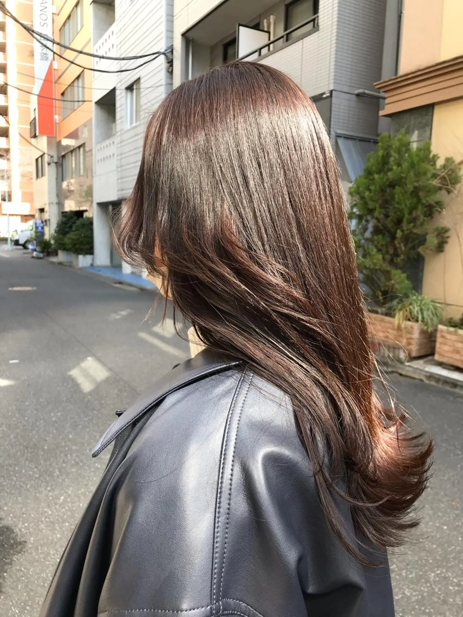 ロング カラー ヘアアレンジ グレージュ moi-meme.soe所属・タナカ リナのヘアスタイル