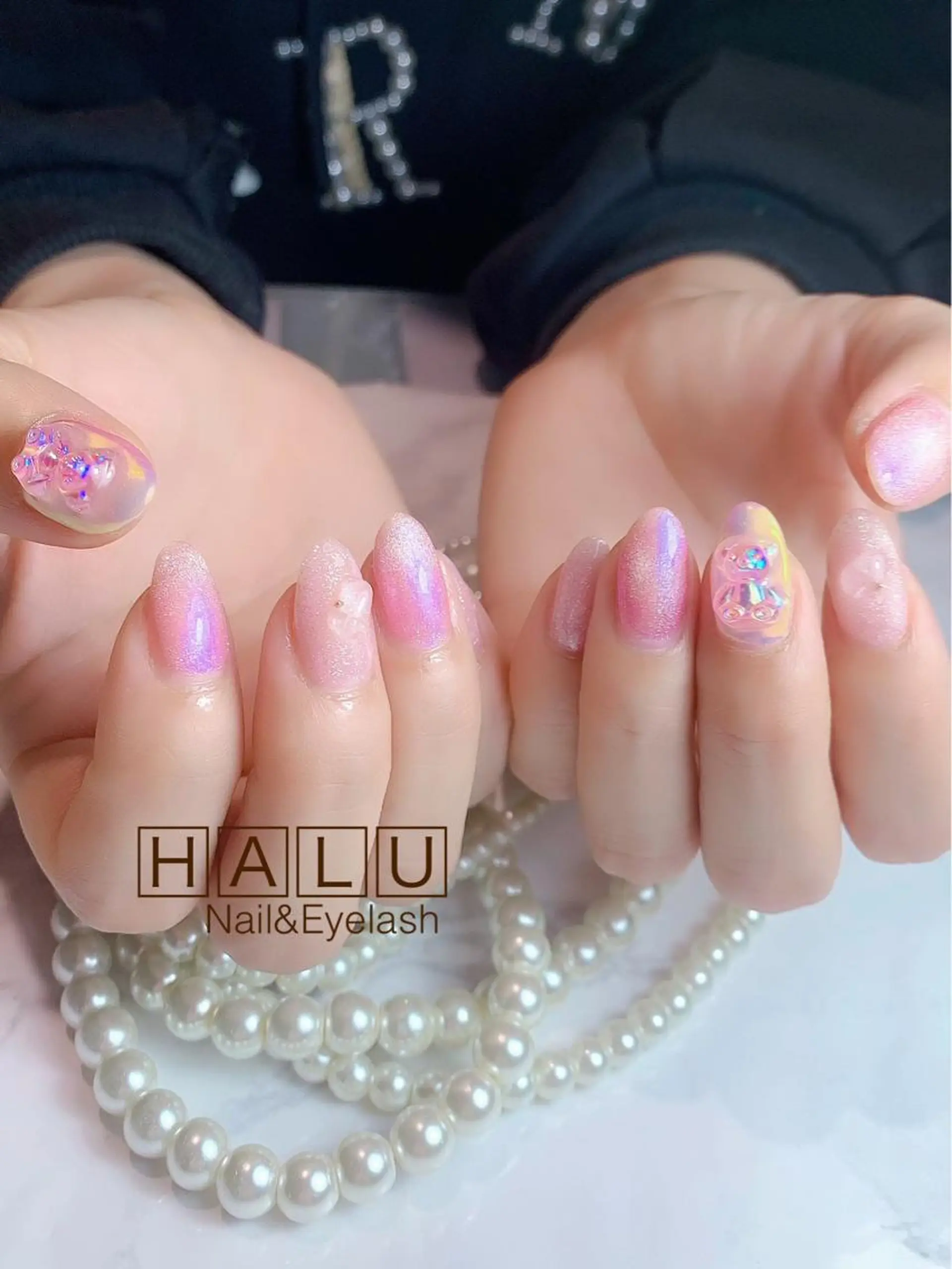 ネイル キラキラネイル ピンク HALU ハルのネイルデザイン