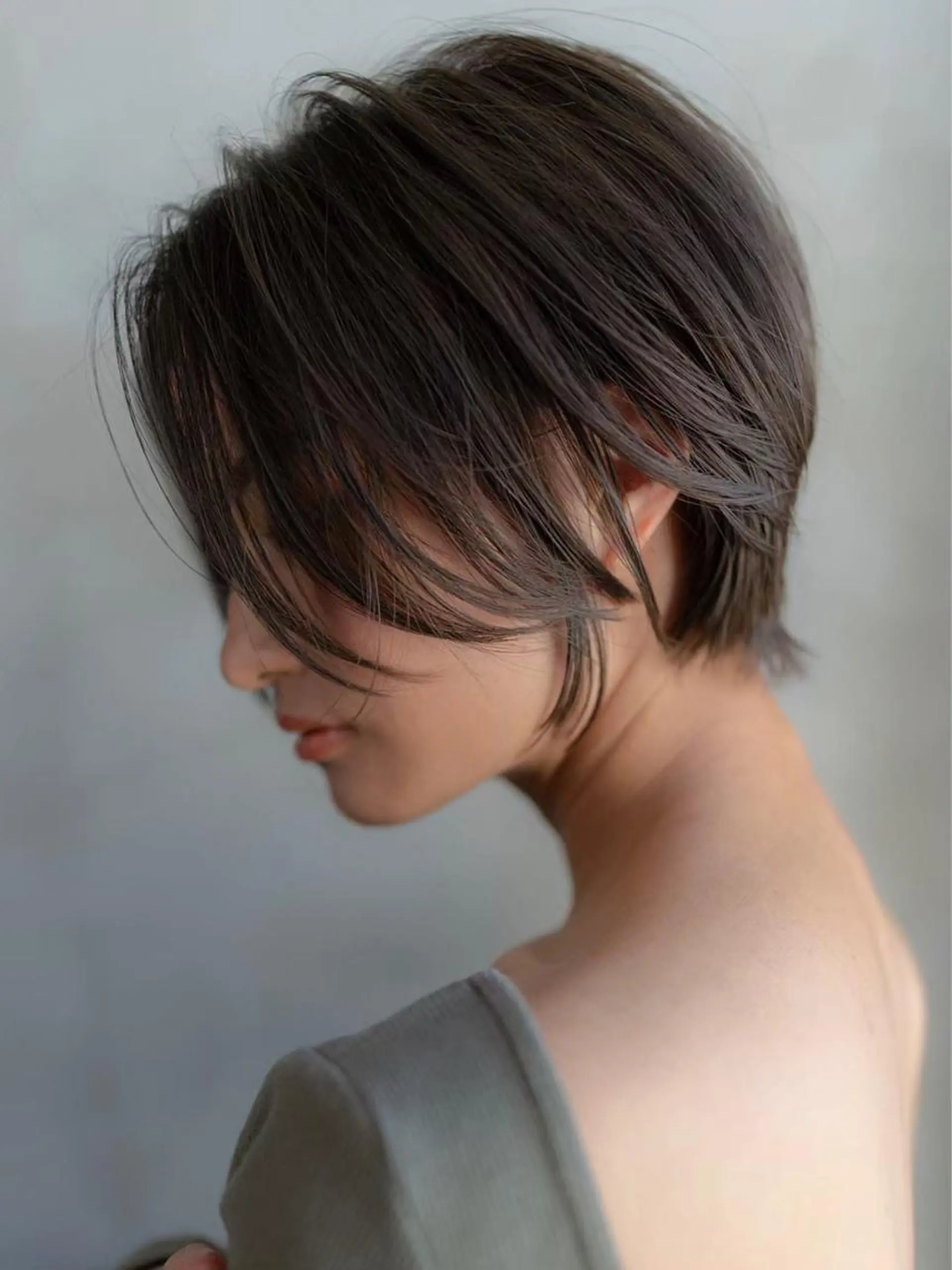 ショート ヘアカラー トリートメント 韓国ヘア/ベージュ カラー/髪質改善/涼のヘアスタイル