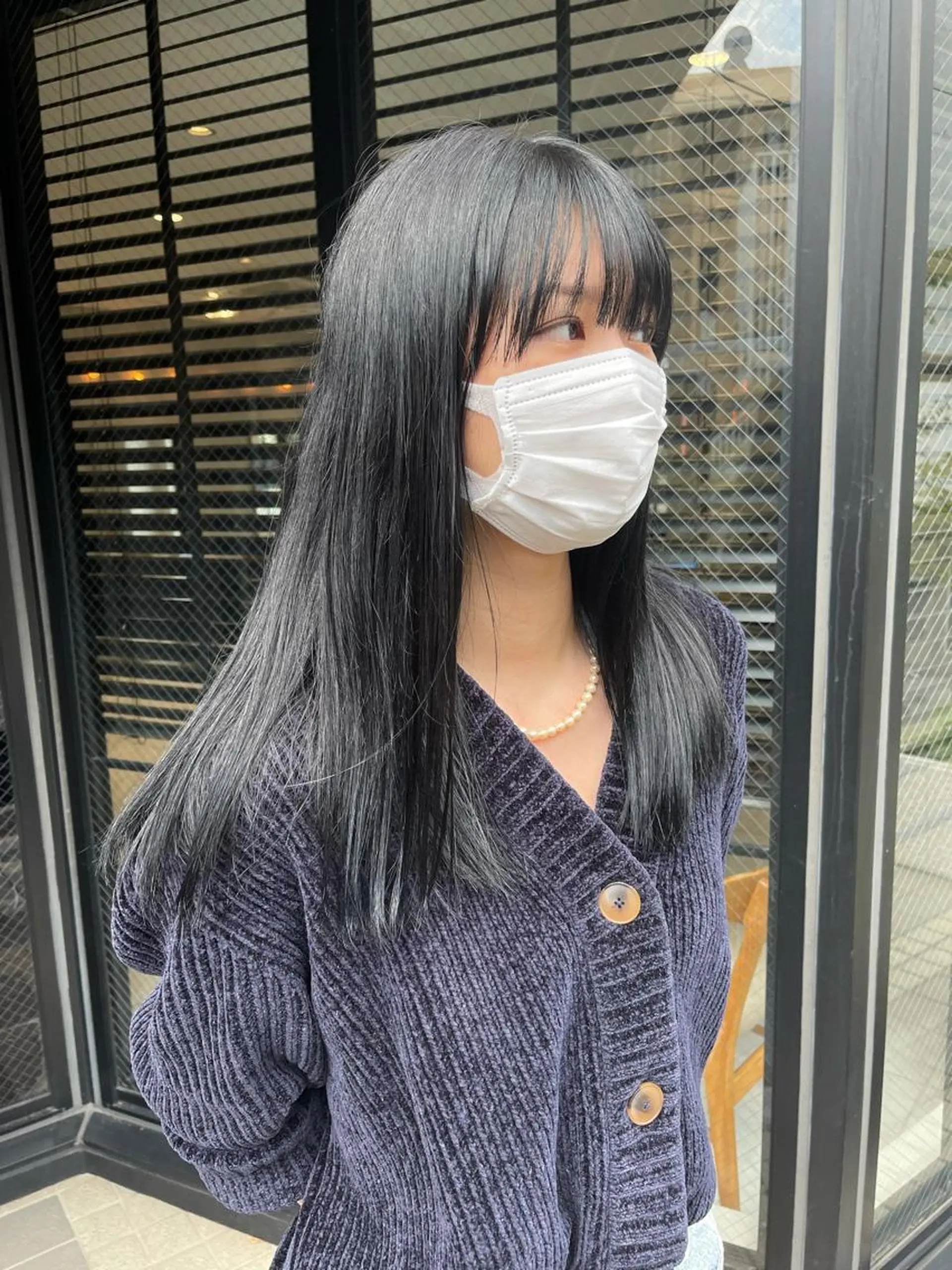 ロング カラー ネイビーカラー ヘアカラー トリートメント ヘッドスパ ヘアセット ラベンダー/レイヤー スタイル🤎mamiのヘアスタイル