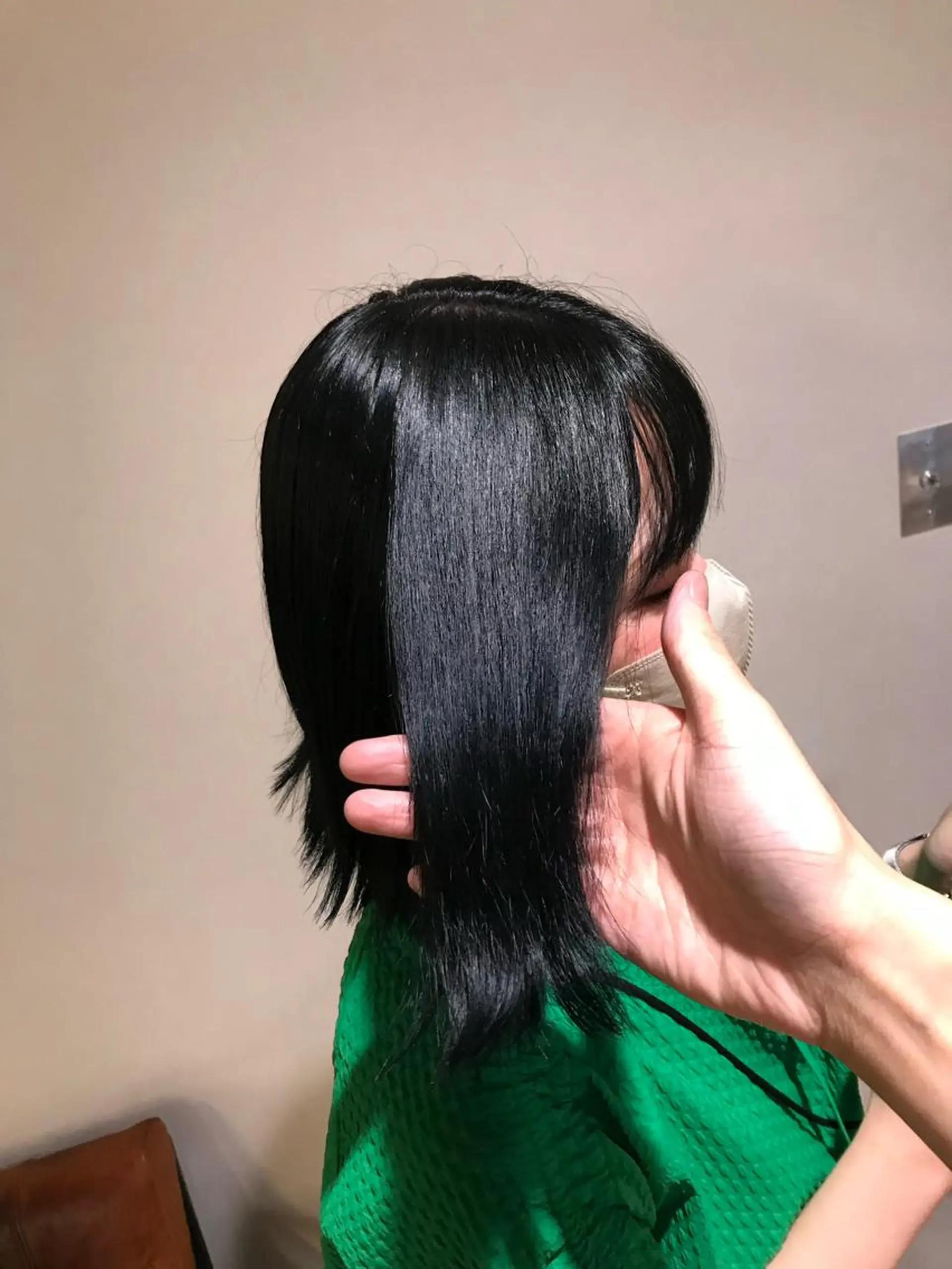 ミディアム カラー 黒髪 ブルーカラー ブルーブラック 透明感カラー オレンジ ダブルカラー 新宿のヘアスタイル