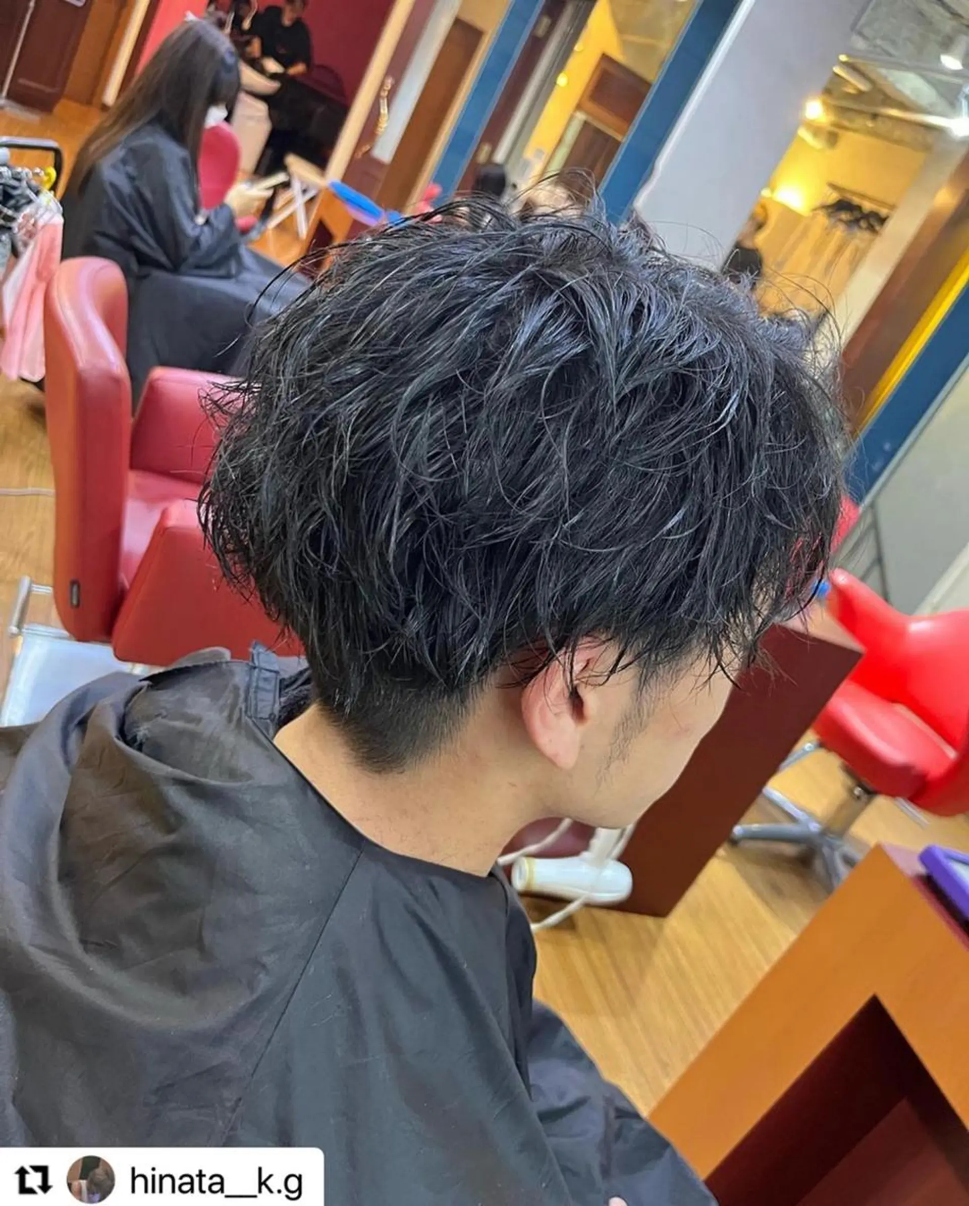 ショート カラー パーマ メンズ マッシュ メンズパーマ プードルパーマ メンズウルフカット ショートヘア 🩷Eny terrace🩷のヘアスタイル