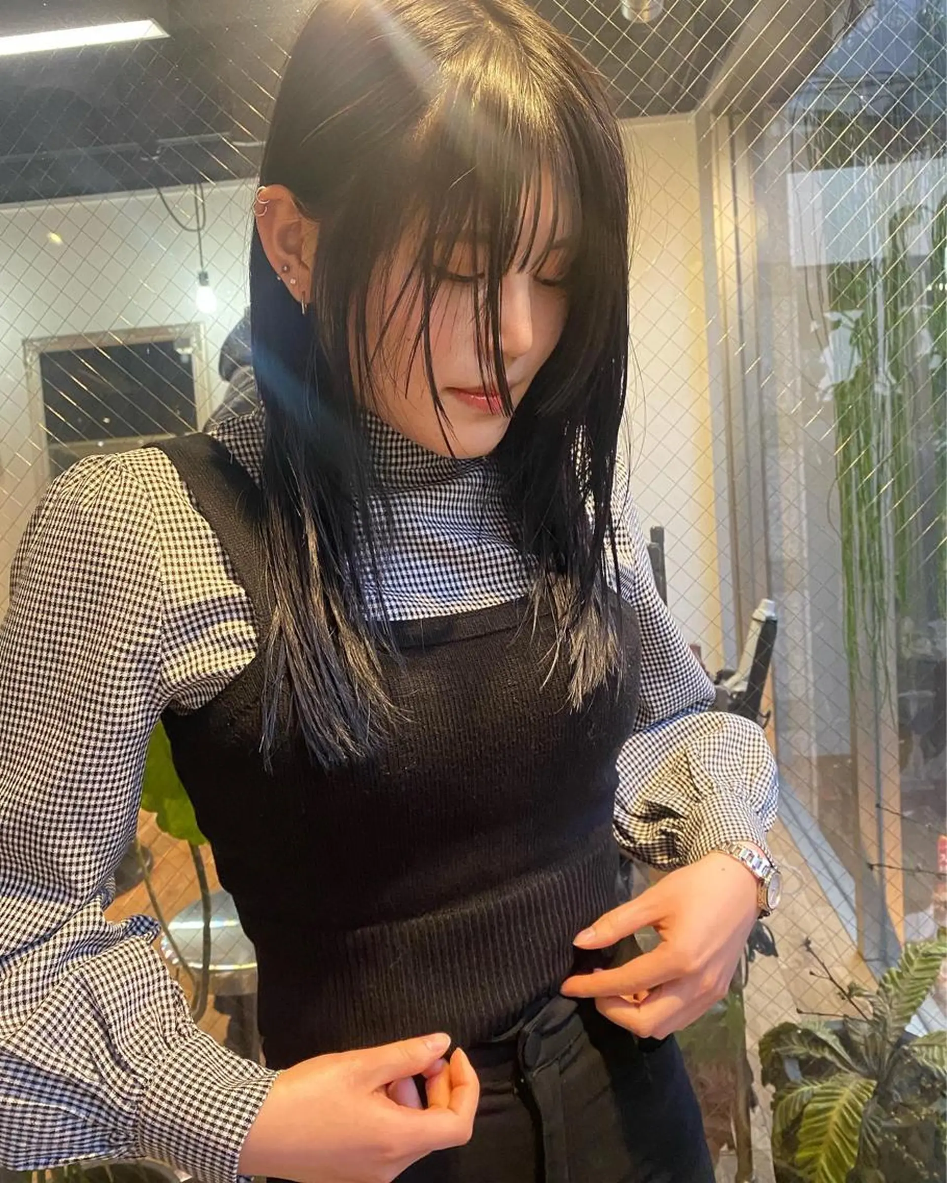 ミディアム カラー ヘアアレンジ 顔周りカット GIVET (ジヴェ)所属・撮影モデル募集 🦋soemikaのヘアスタイル