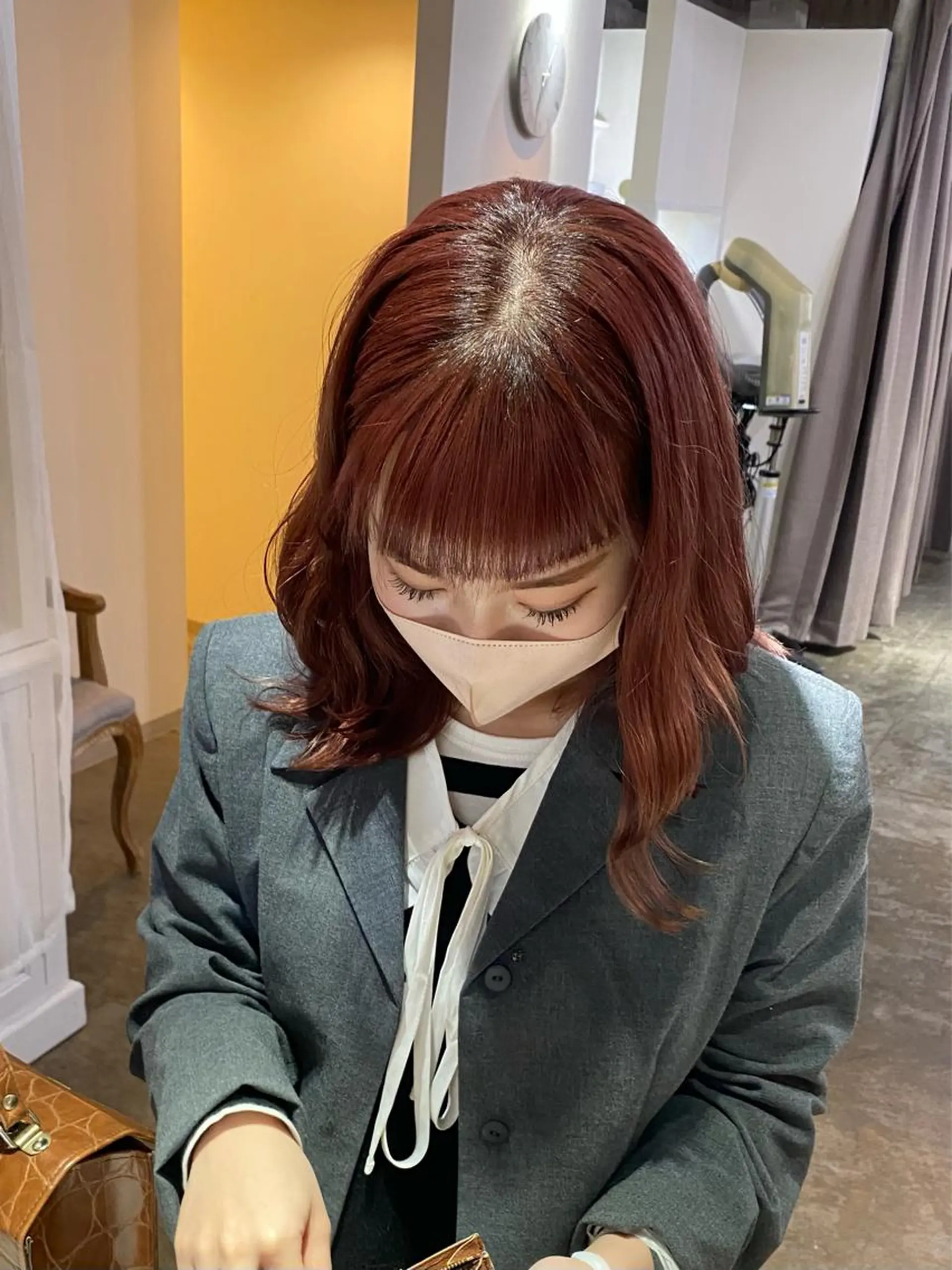 ミディアム カラー ヘアカラー Rinka/梅田/ 透け感カラー🤎のヘアスタイル