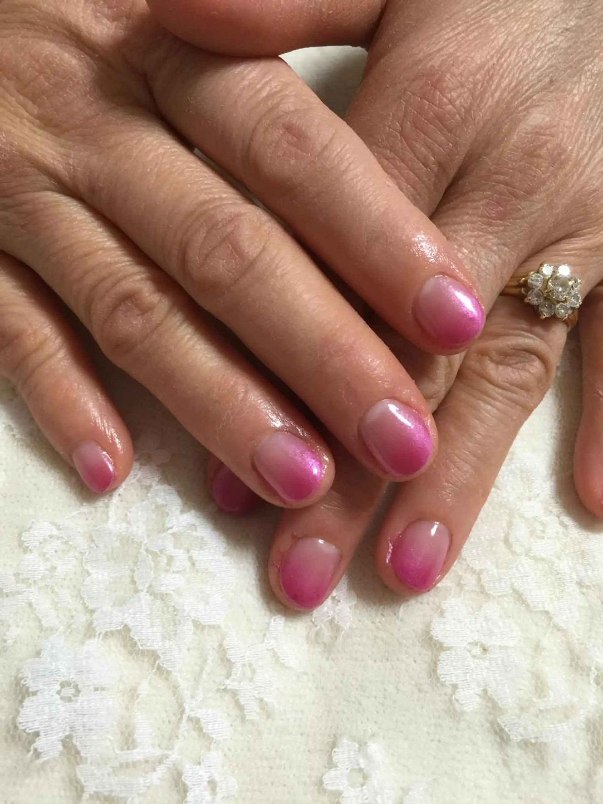 ネイル クリアネイル グラデーション ピンク 手塚 里奈のネイルデザイン