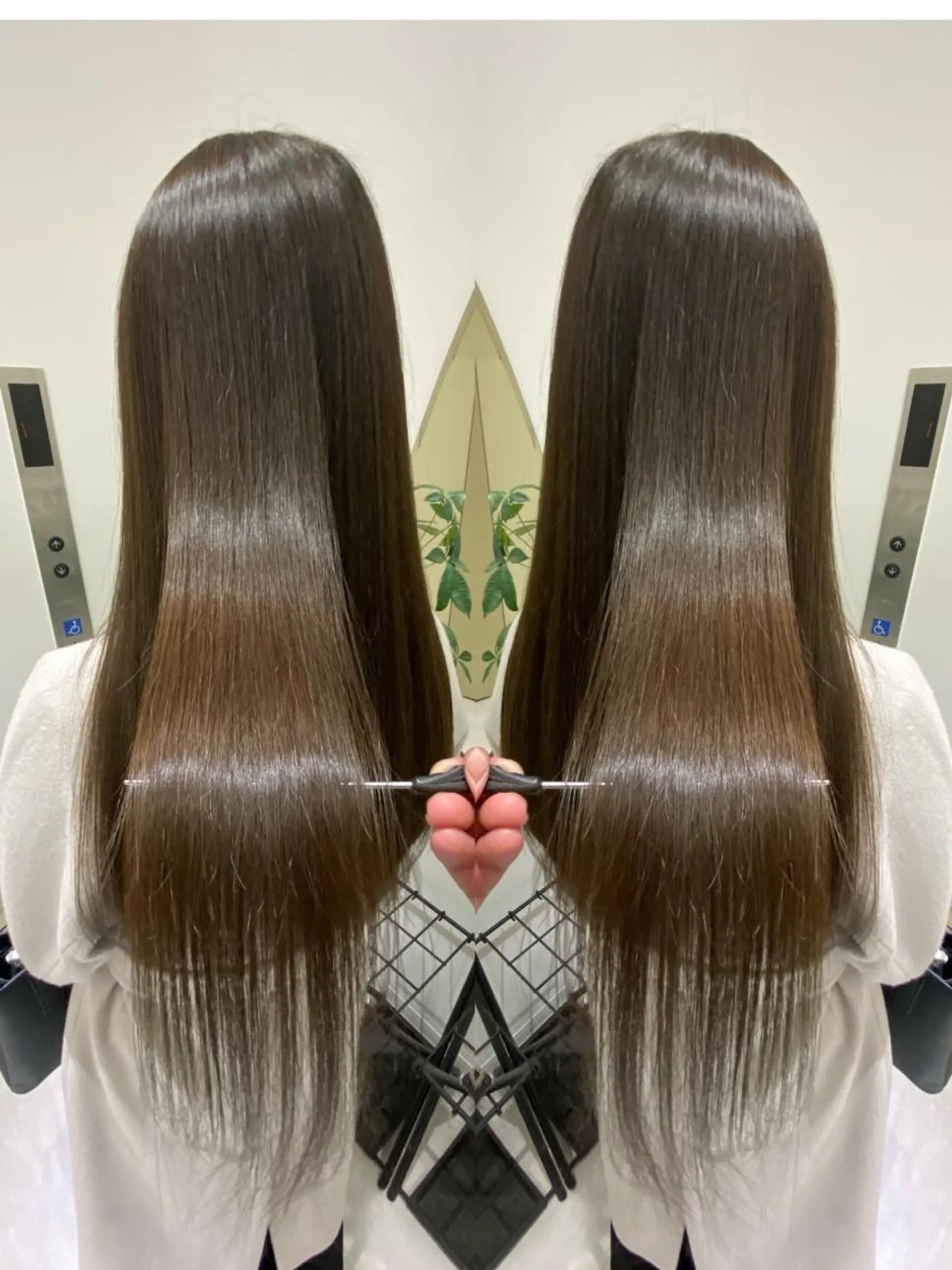 ロング カラー 髪質改善 men'ssalon Zina天神所属・✨髪質改善/顔周りカ ット/縮毛矯正✨三隅のヘアスタイル