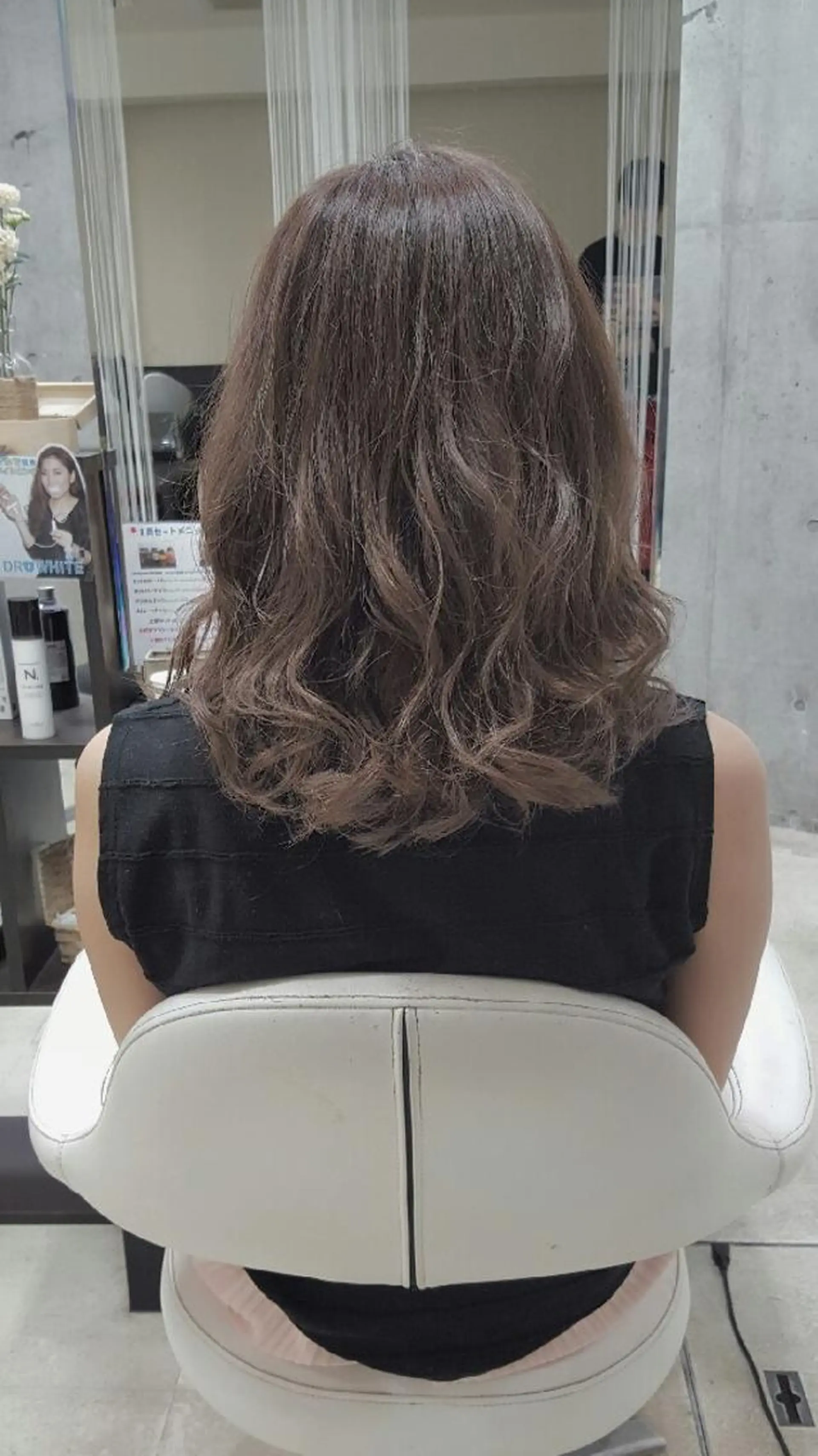 セミロング カット パーマ brace 立花のヘアスタイル