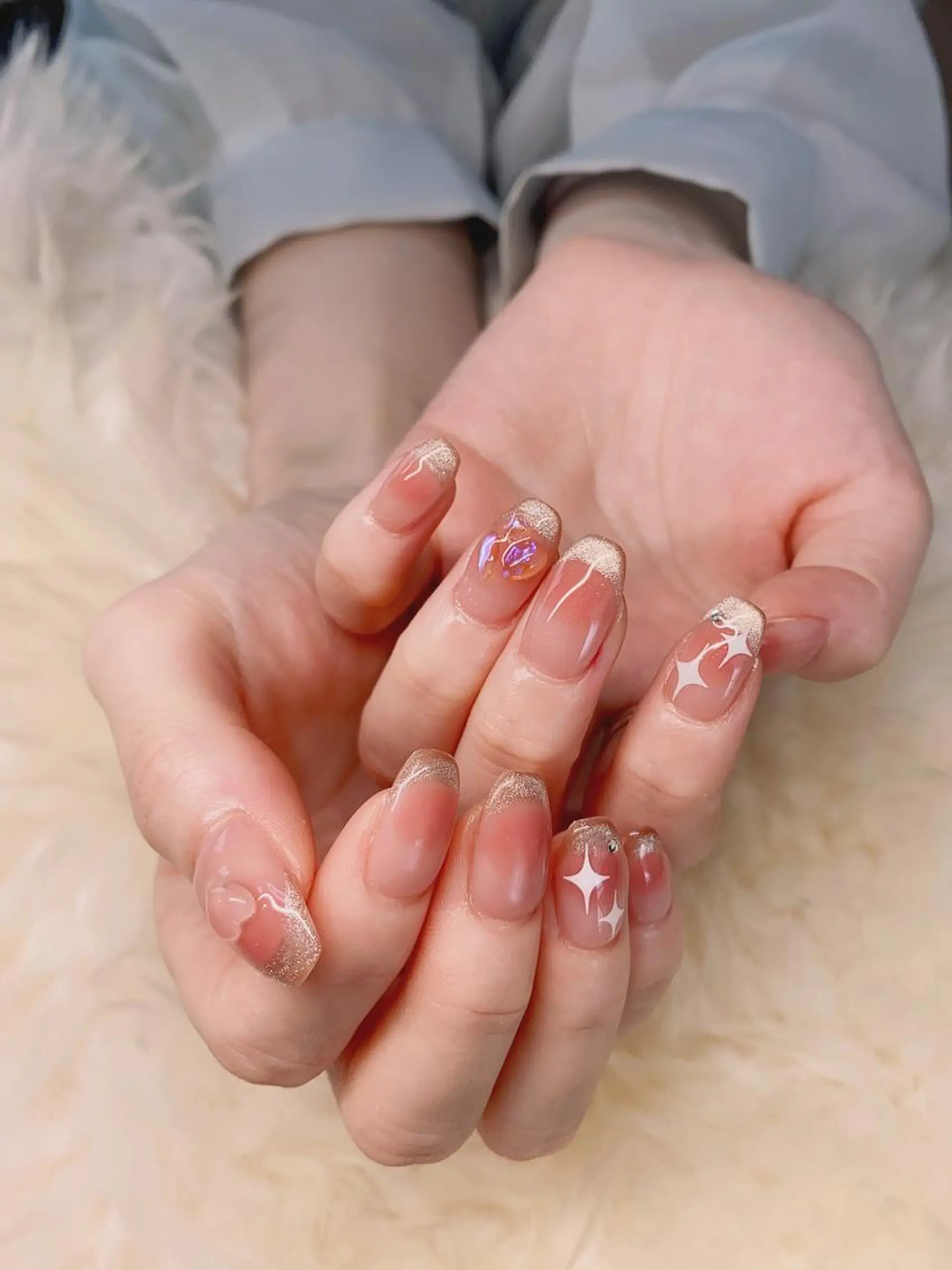 セミロング ハンドネイル ハンドケア 💜MIYA nail川崎店のネイルデザイン