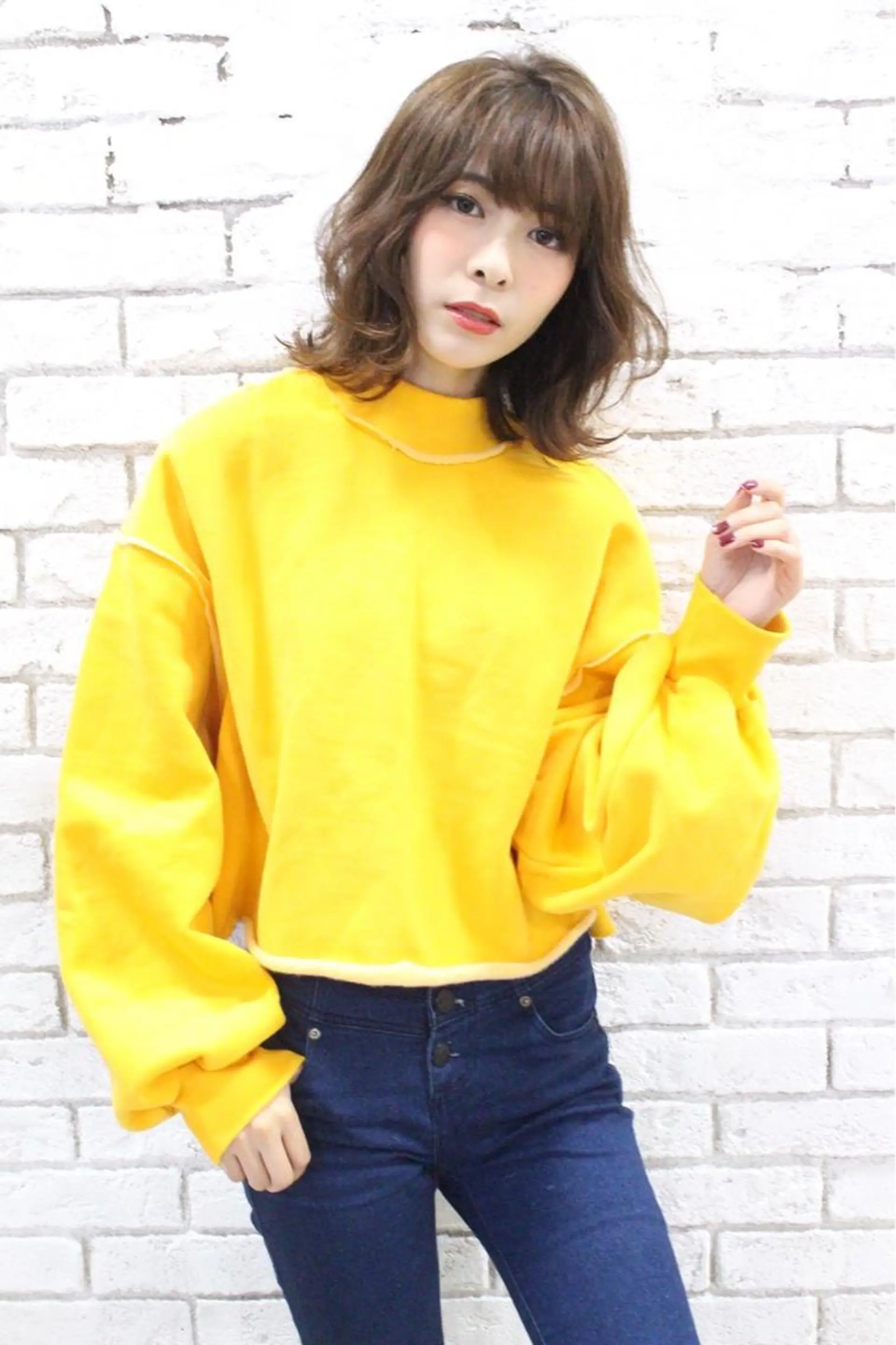 ミディアム カラー リルウヘアー 天王寺のヘアスタイル