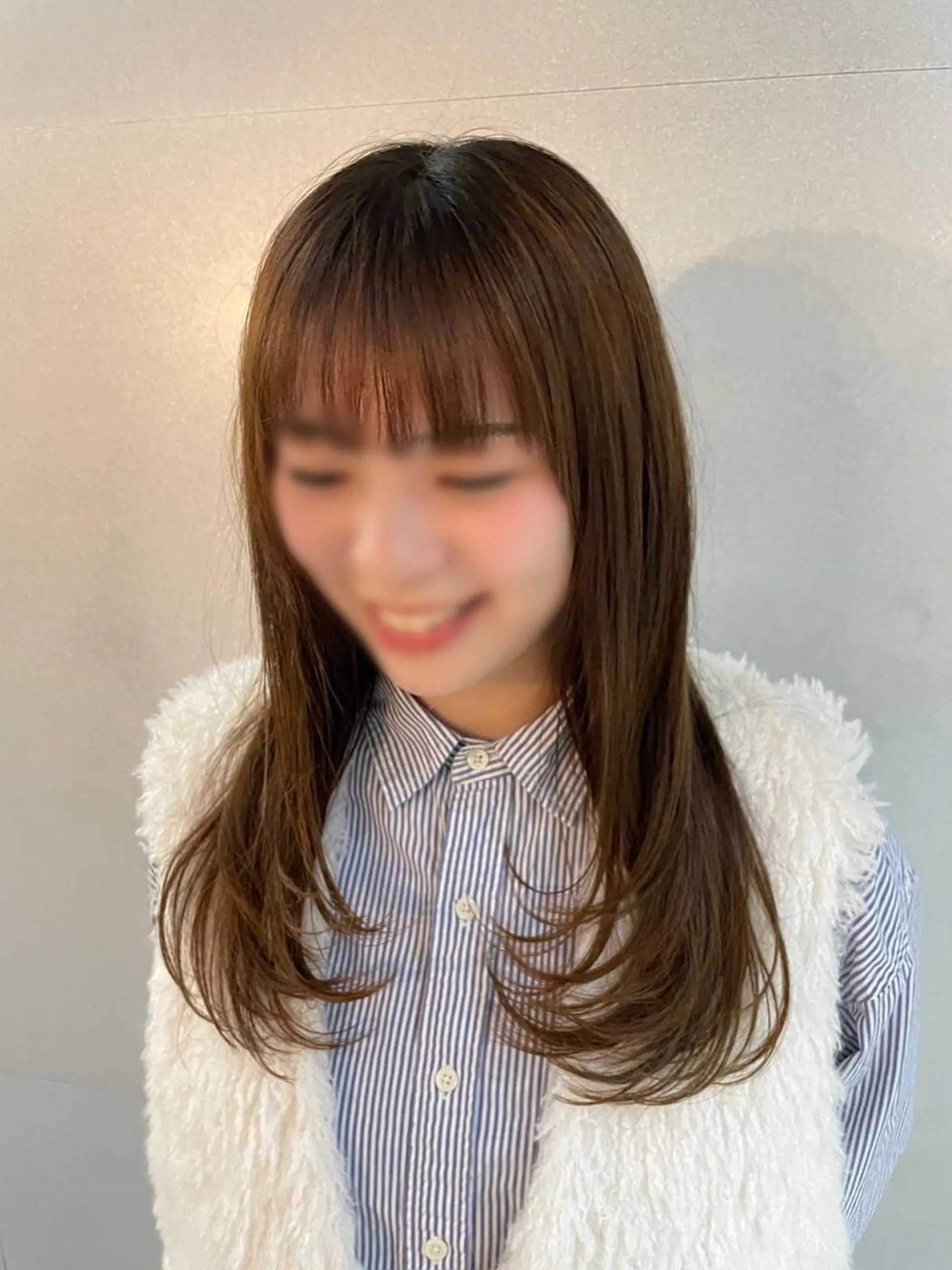 ロング カット 韓国リアルハッシュ レイヤーカットのヘアスタイル