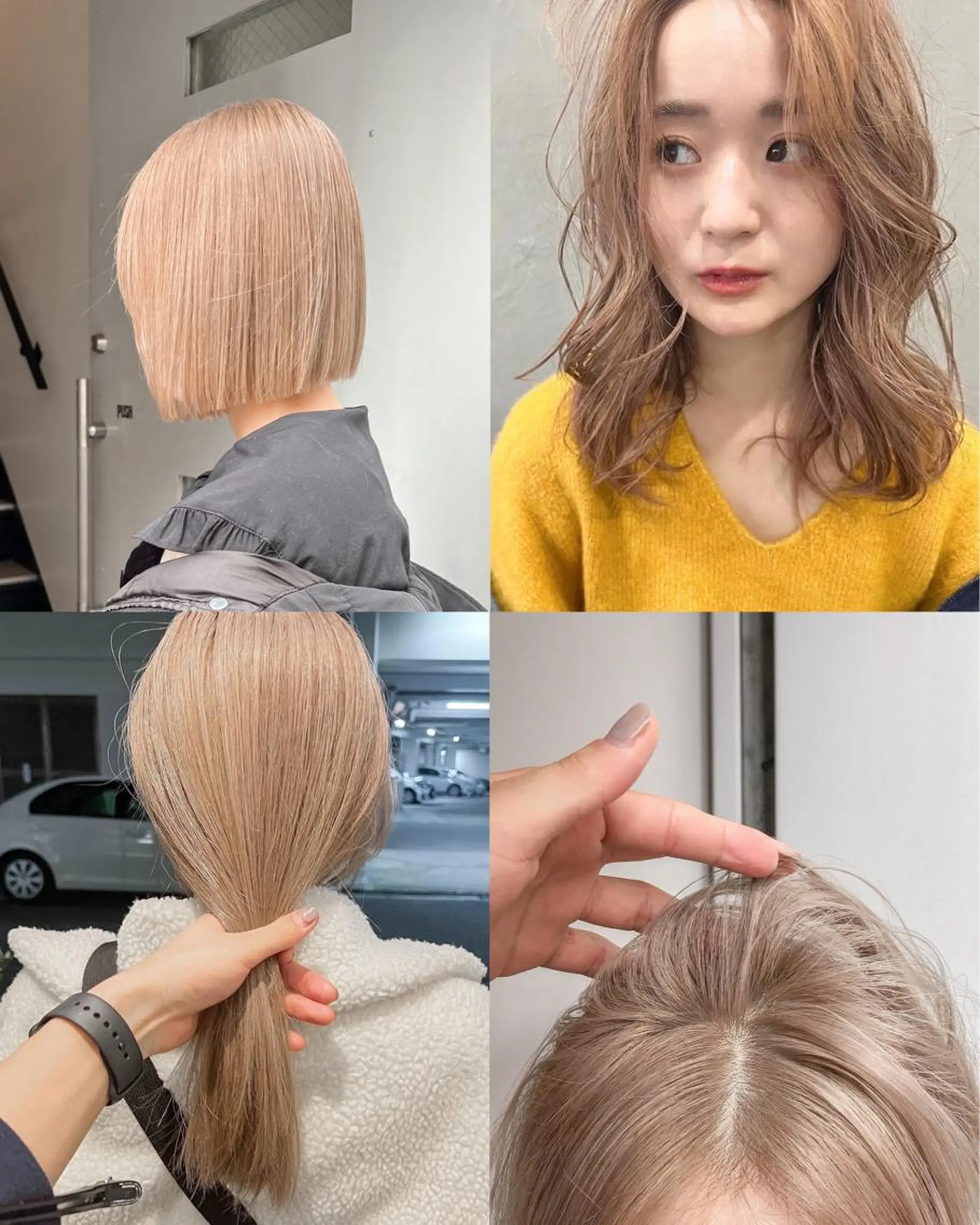 カラー ベージュカラー ブリーチ ヘアカラー wカラー 指名No1かけるのヘアスタイル