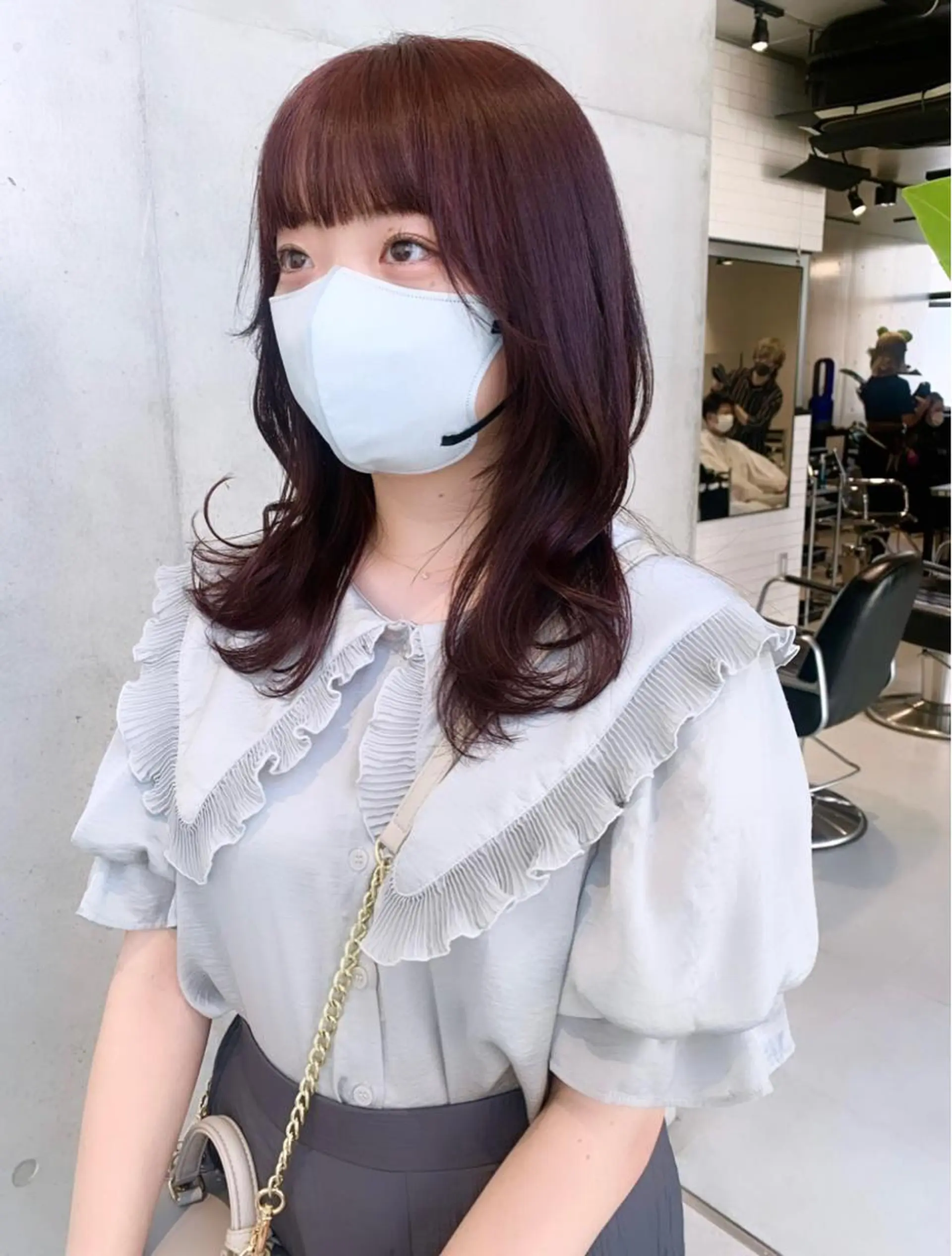 ミディアム カラー 透明感/オリーブ/ グレージュ/YUKAのヘアスタイル