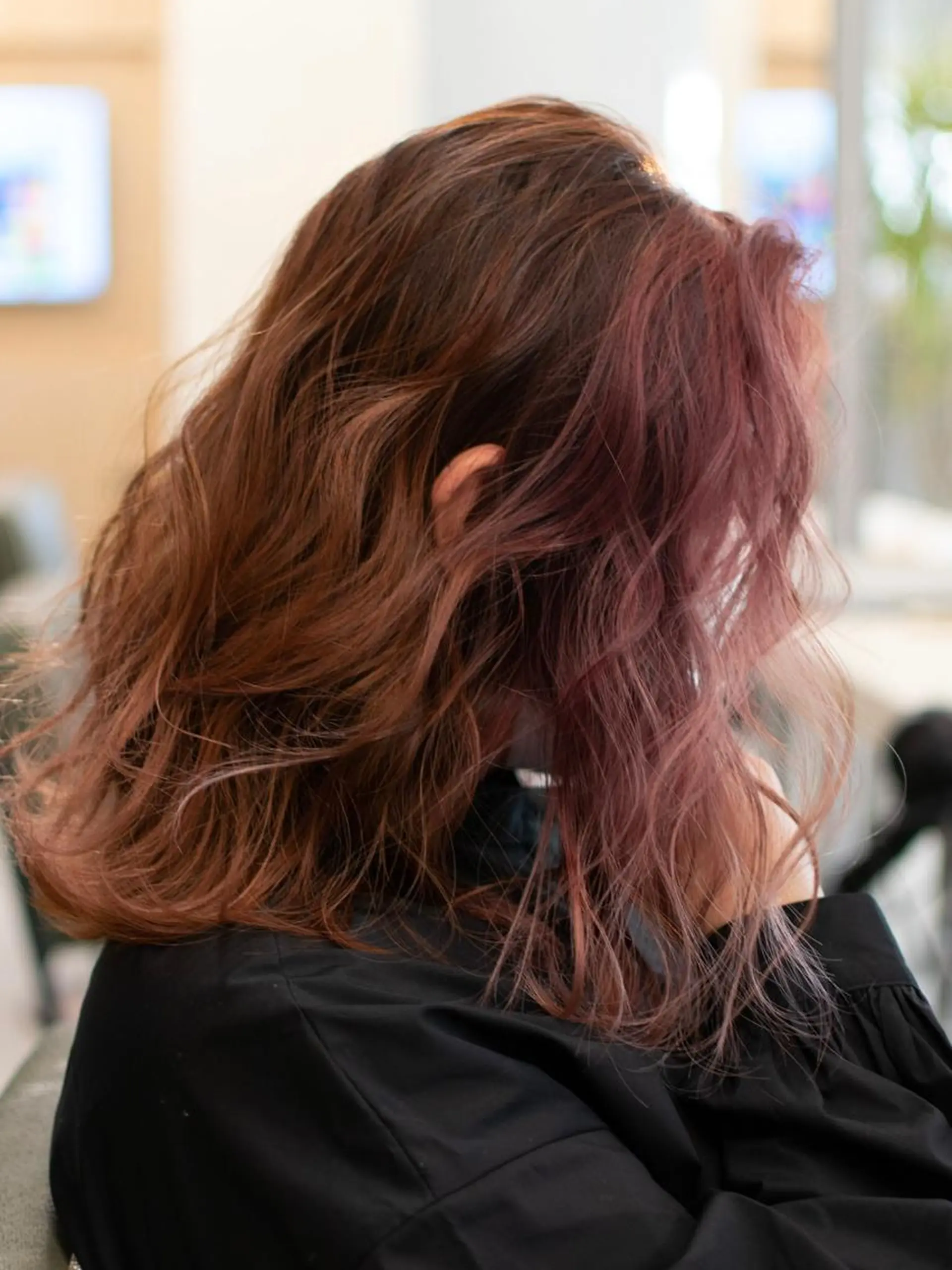 セミロング カラー ミストバング ブリーチ ケアブリーチ  フェイスフレーミング 小顔ショートヘア♪ TAKUMIのヘアスタイル