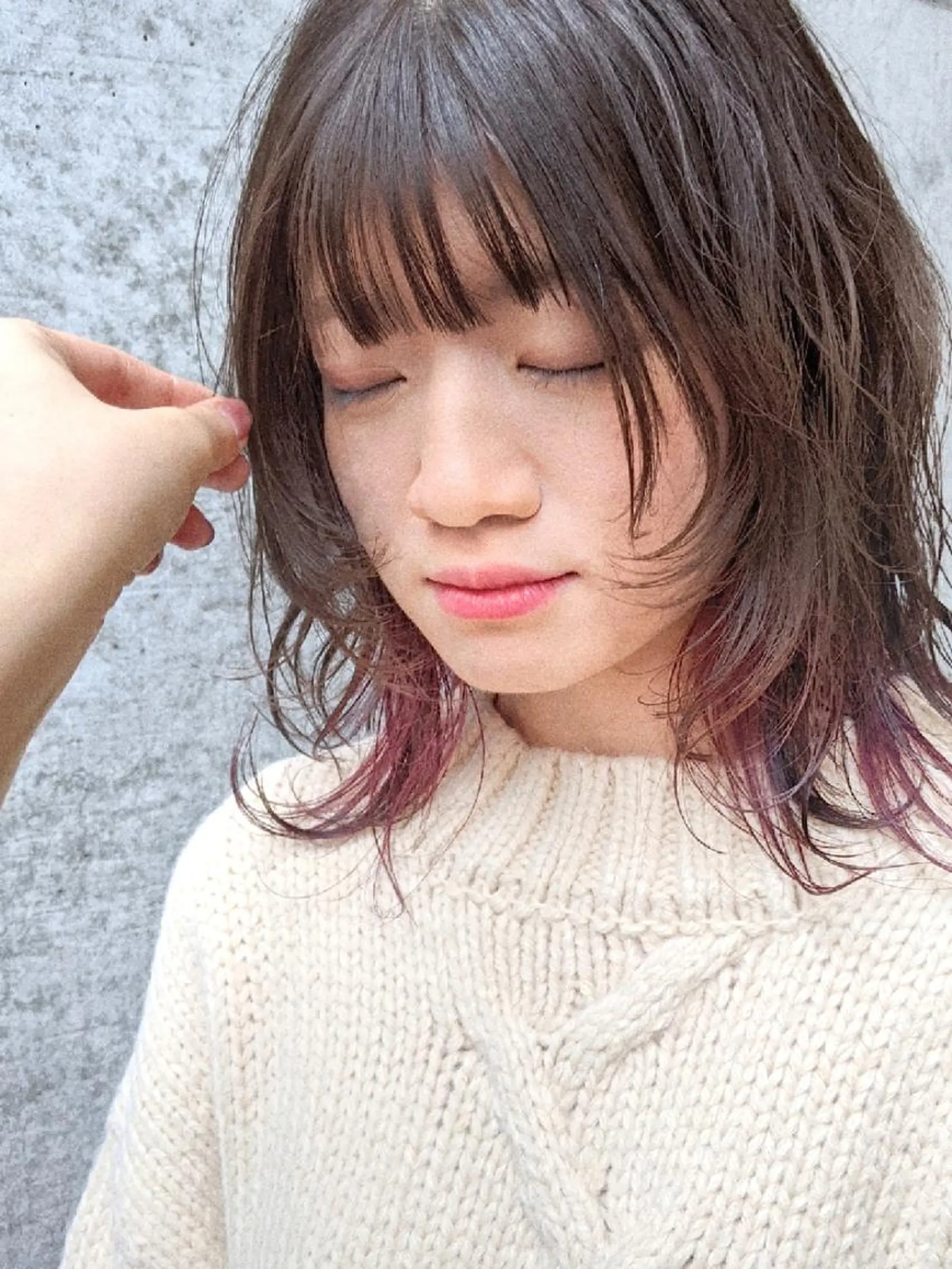 ミディアム ウルフカット カット ヘアカラー トリートメント 南堀江 möwen ( メーヴェ )所属・mowen RUIのヘアスタイル