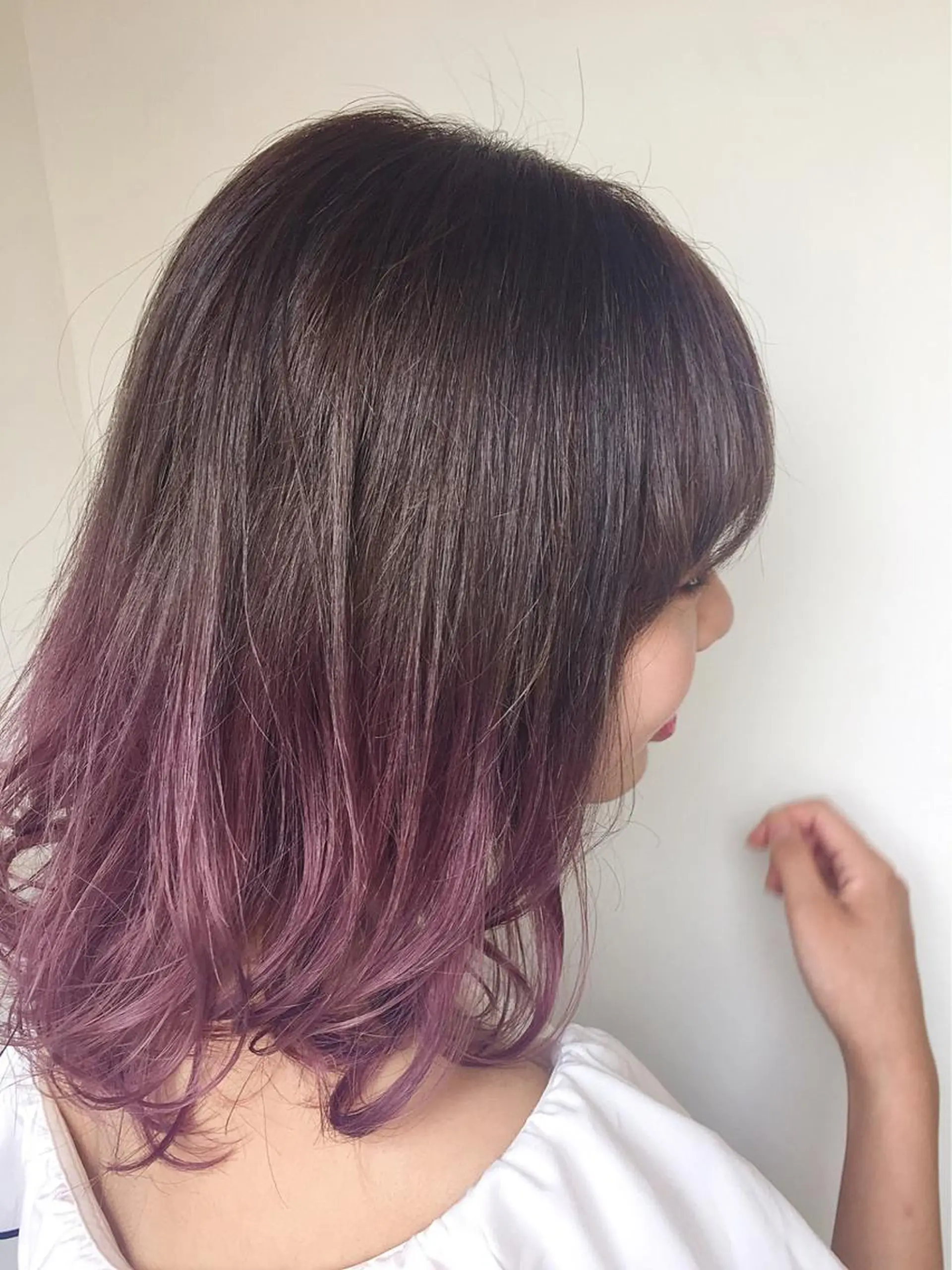 ミディアム カラー グラデーションカラー ラベンダーカラー ラベンダーピンク ピンクカラー HAUS 片山みほのヘアスタイル