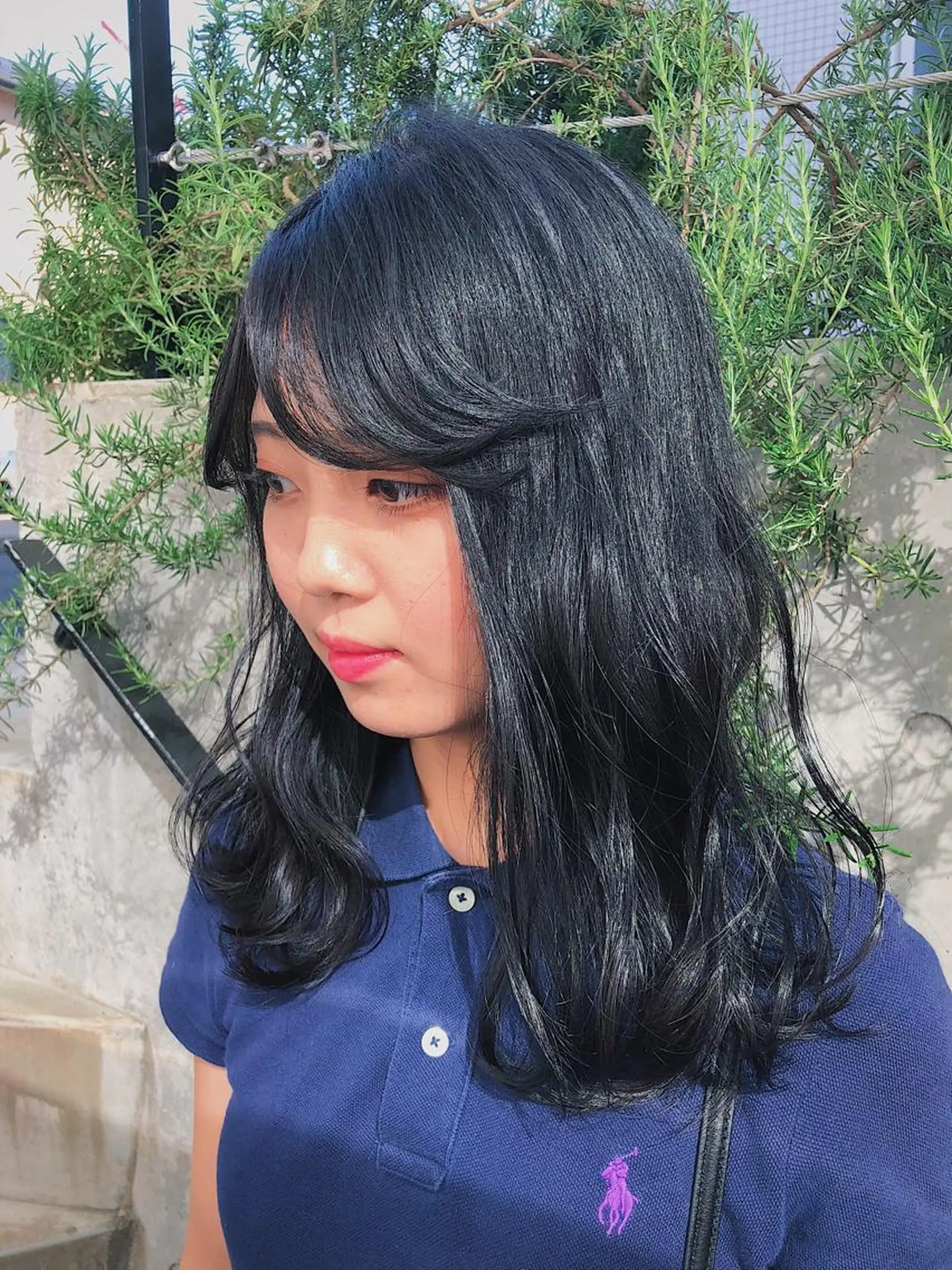 セミロング カラー ヘアアレンジ ブルーカラー ブラウンカラー 遠藤悠大/メンズ縮毛 /メンズカットのヘアスタイル